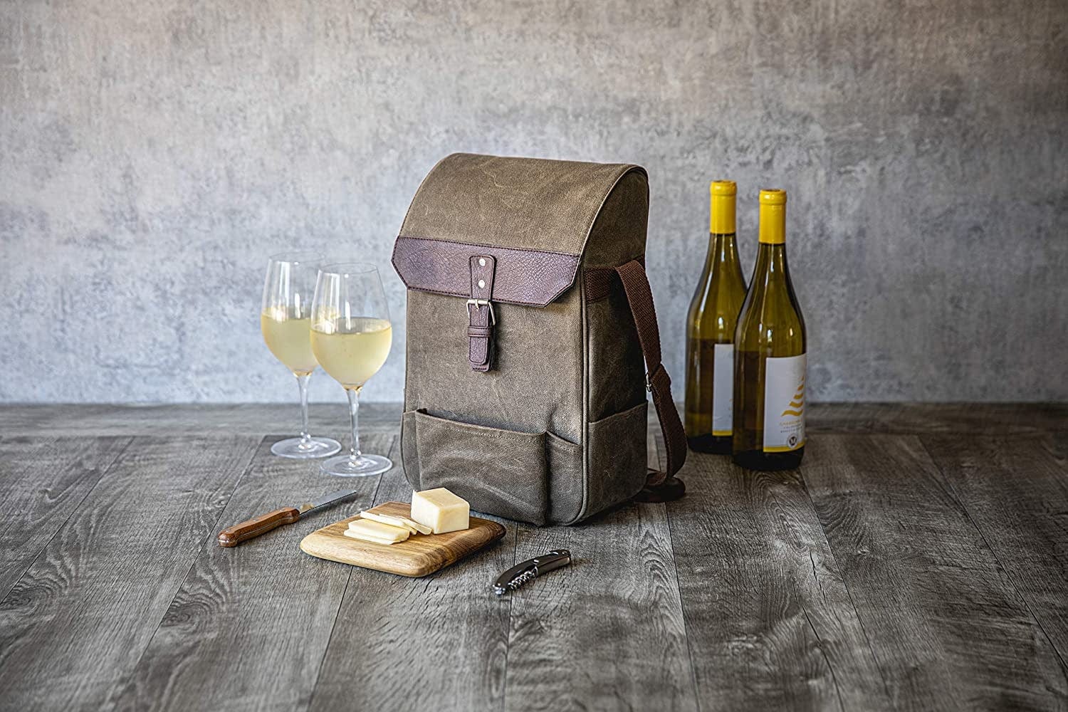 Premium Insulated Wine & Cheese Cooler Bag - Holds 2 Bottles - Perfect for Picnics, Beach Trips & Outdoor Parties