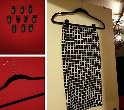 Erioctry Plastic Hanger Clips - 20 Pack Black Slim-Line Pants Hanger Clips with Strong Pinch Grip for Clothes Organization | Perfect for Velvet Hangers, Wardrobe Storage & Space-Saving Closet Solutions
