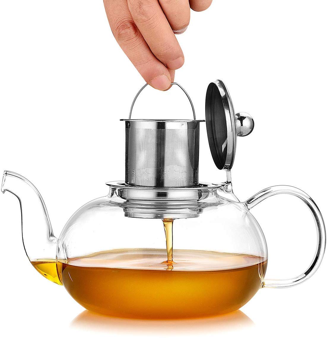 Artcome 34oz Glass Teapot with Removable Infuser - Stovetop Safe Blooming & Loose Leaf Tea Maker - Perfect for Home, Office & Tea Ceremonies