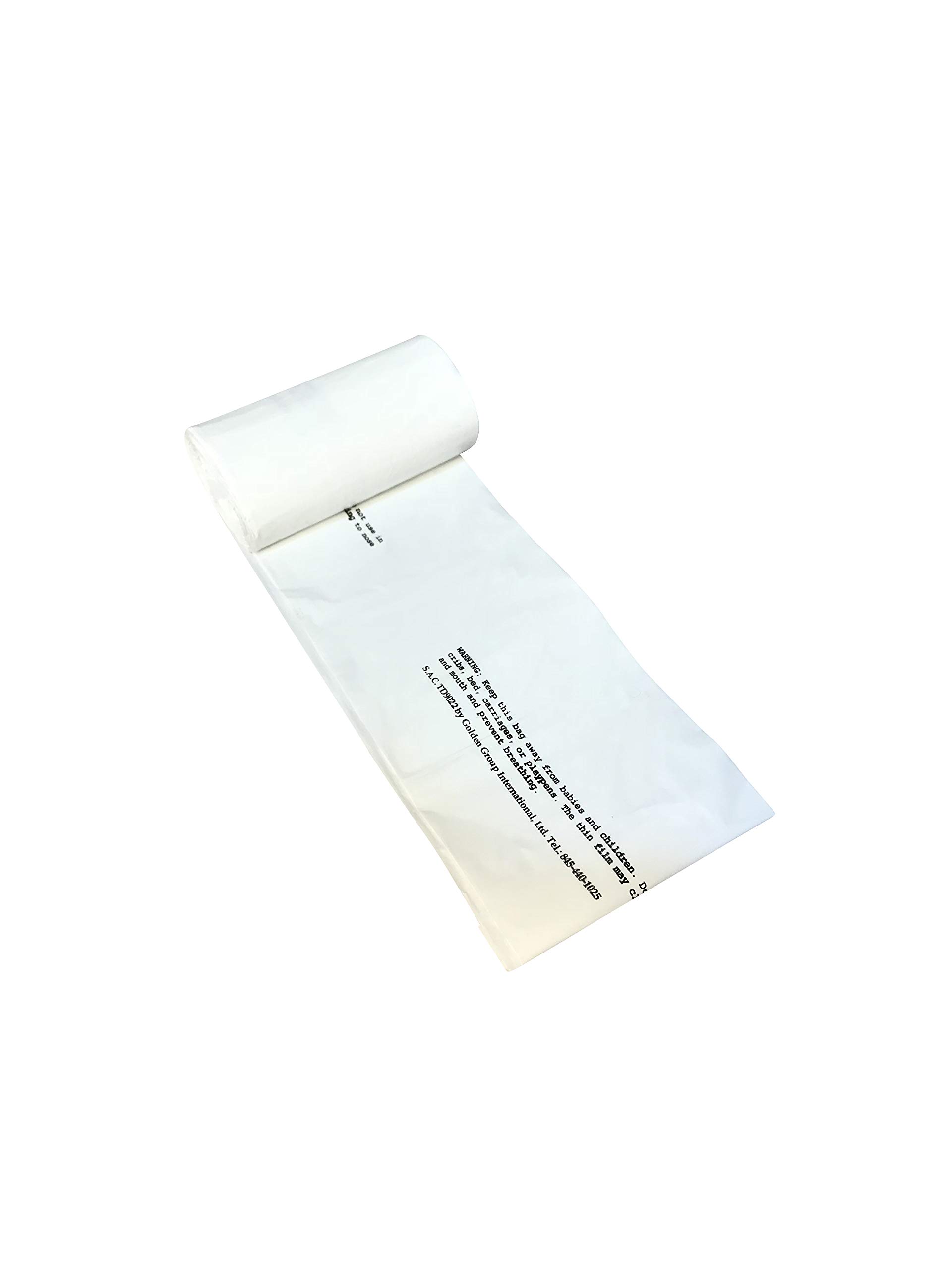 TD9022-24 Sanitary Napkin Disposal Bin Liners - 50 Bags per Roll, White, Case of 24 - Ideal for Restrooms, Hospitals, Schools & Public Spaces