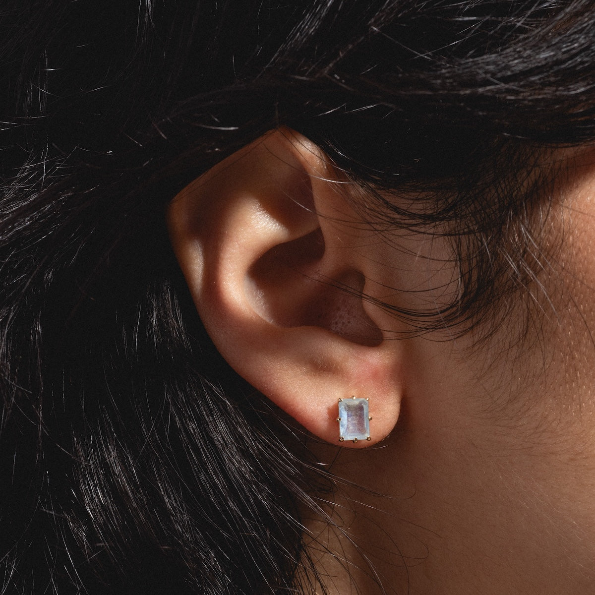 Solid Gold March Birthstone Stud Earrings - Classic Aquamarine Jewelry for Women, Perfect Gift for March Birthdays, Anniversaries & Special Occasions