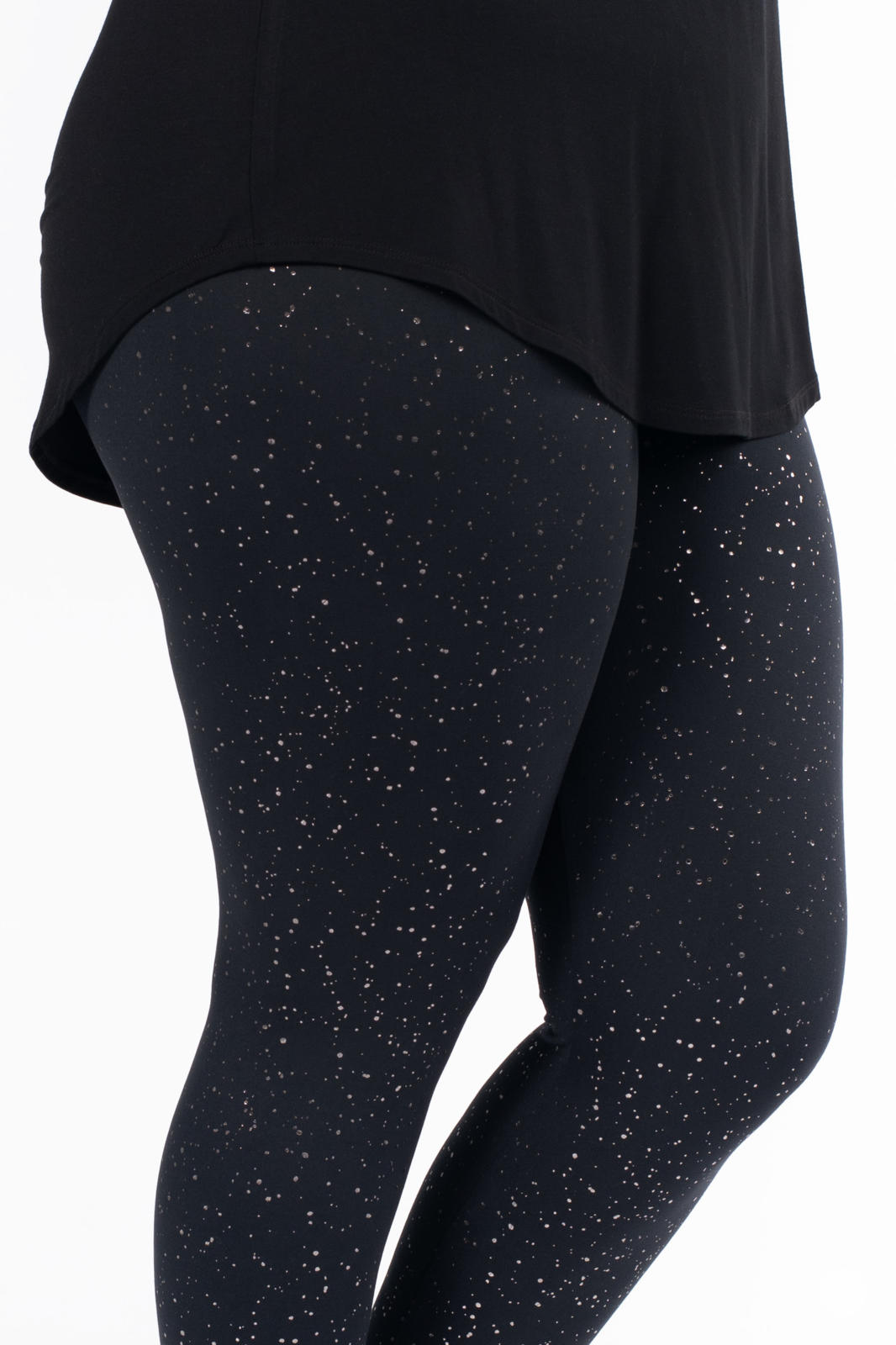 Silver Sparkle Leggings for Women - High Waisted Yoga Pants with Shiny Glitter - Comfortable Workout Leggings for Gym, Running & Dance