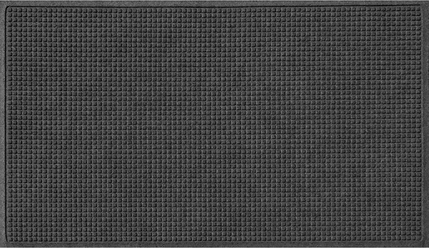 Premium Bungalow Flooring Waterhog Door Mat 4' x 6' - Heavy Duty Indoor/Outdoor Entryway Rug - USA Made Skid-Resistant Water-Trapping Floor Covering - Charcoal Squares Collection - Perfect for Home, Office, Patio & Mudroom Protection