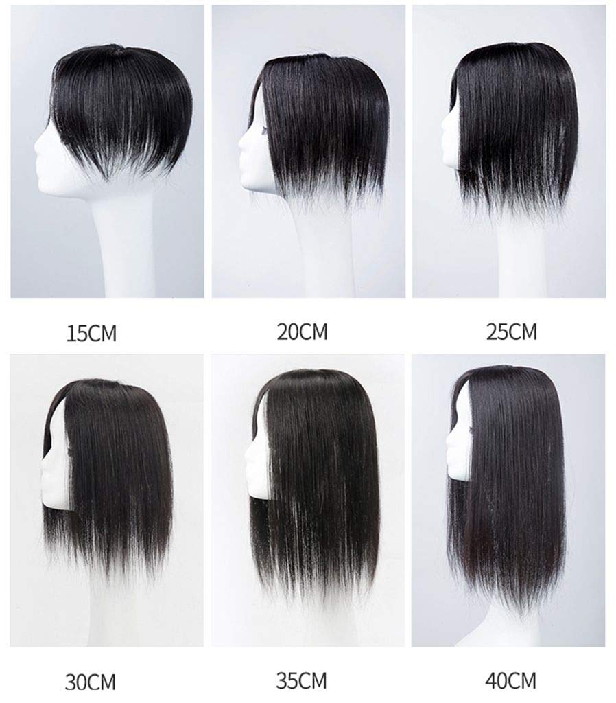 LXUE 4x4 Inch Silk Base Clip-in Human Hair Topper for Women - Natural Black 6 Inch Hairpiece with Free Part | Perfect for Thinning Hair, Daily Wear & Special Occasions