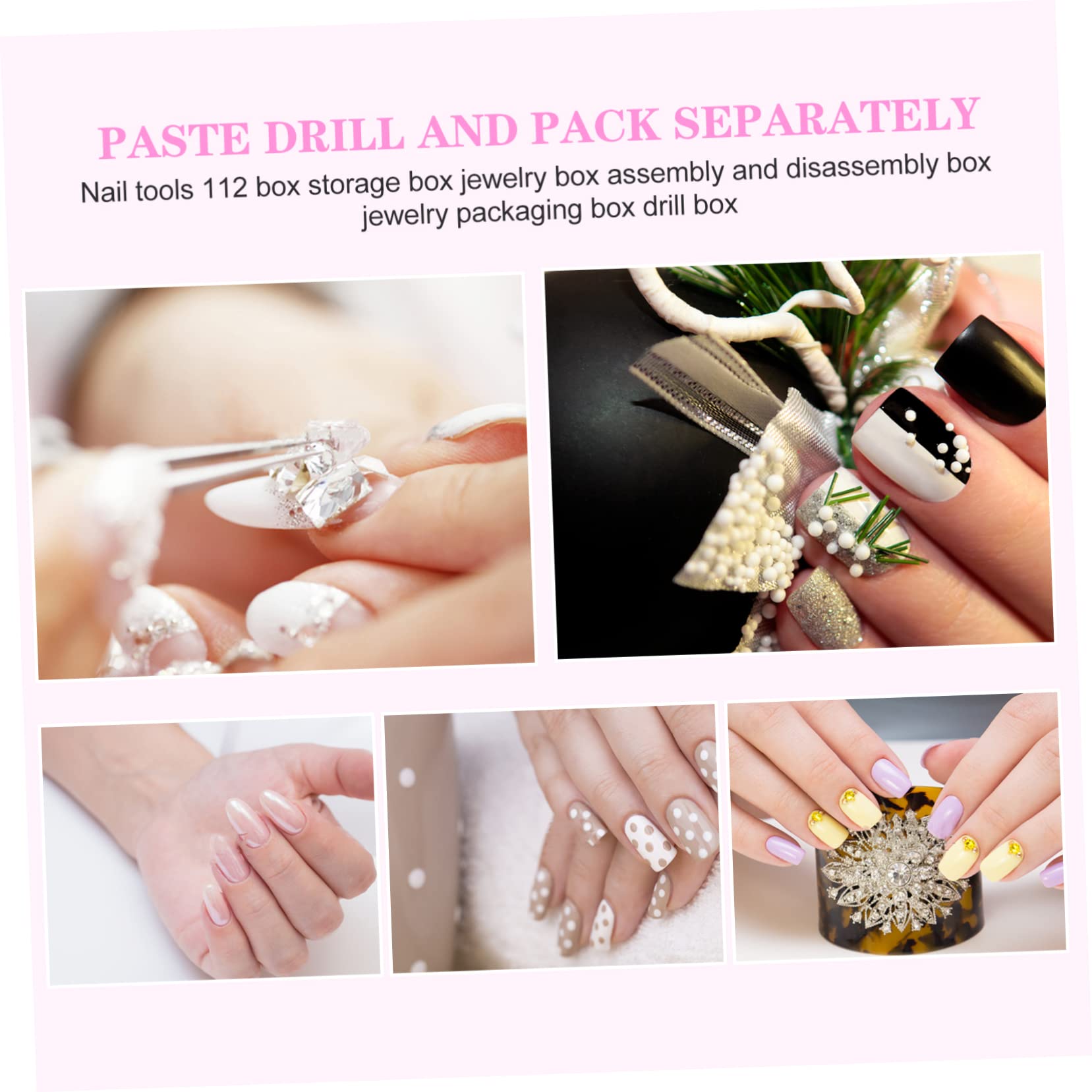 Healeved 112-Compartment Nail Art Organizer - Portable Rhinestone & Nail Tip Storage Box with Exquisite Workmanship | Perfect for Salon Professionals, DIY Nail Artists & Travel Nail Kits