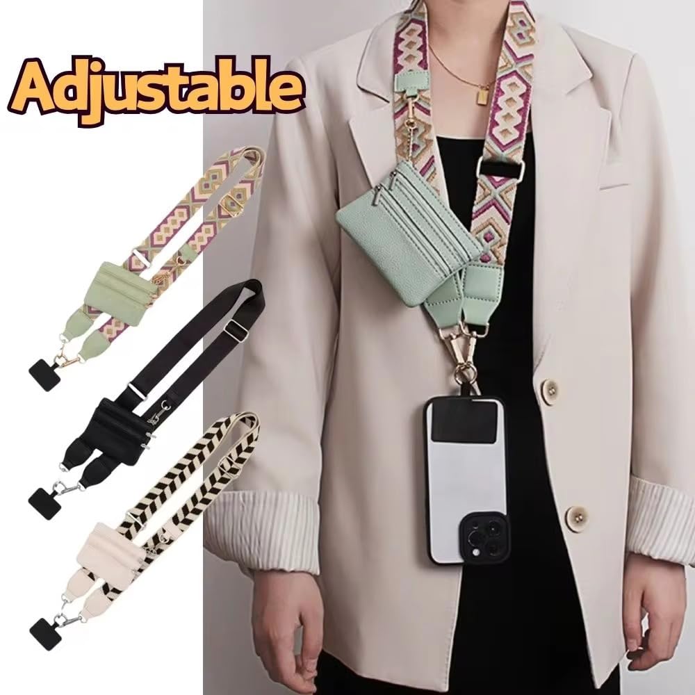Stylish Crossbody Phone Strap with Wallet & Secure Clip - Hands-Free Convenience for Women | Perfect for Shopping, Travel & Everyday Use