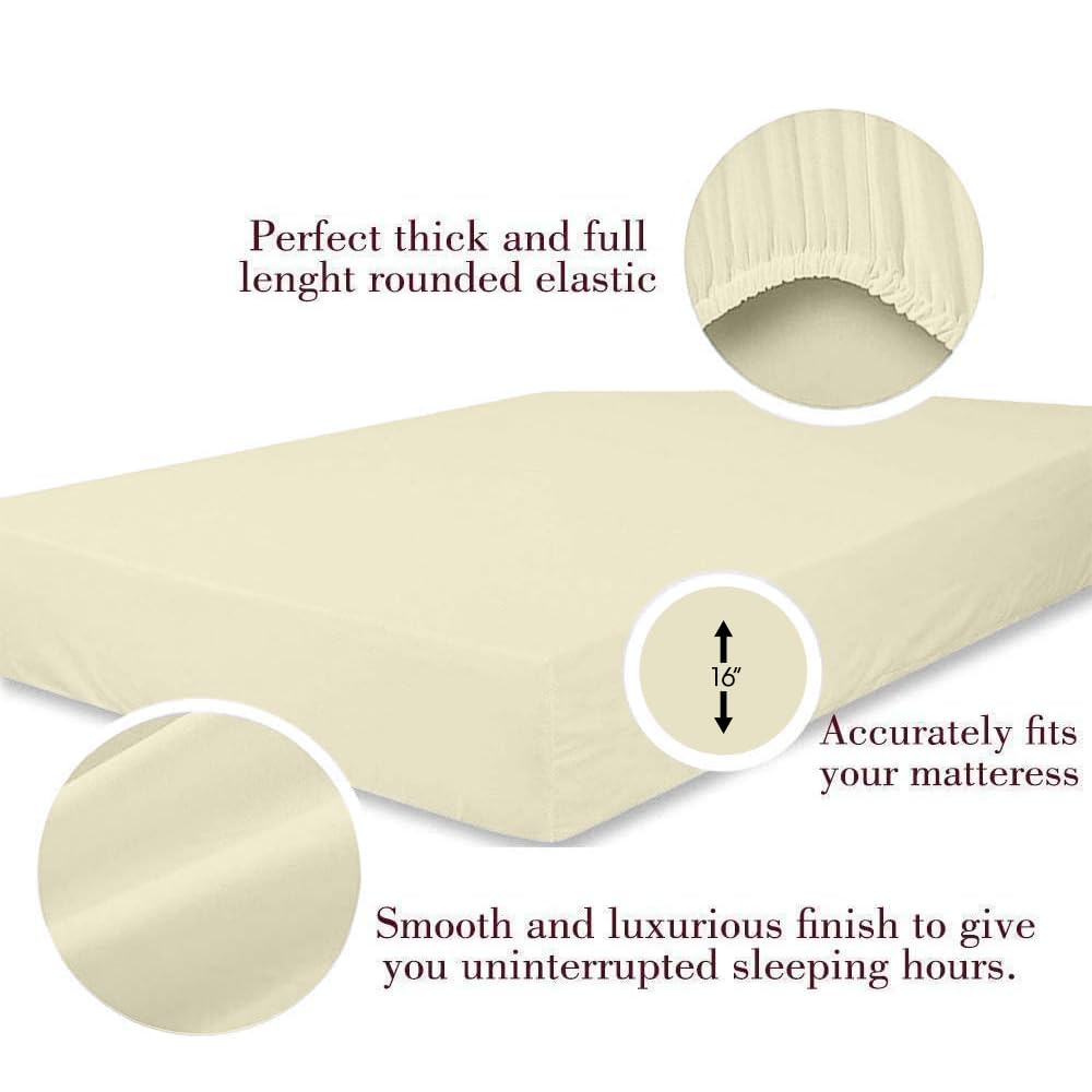 Luxury 800 Thread Count Egyptian Cotton King Size Bed Sheets Set - 4 Piece Soft & Cooling Bedding with Extra Deep Pockets (Fits Up to 18
