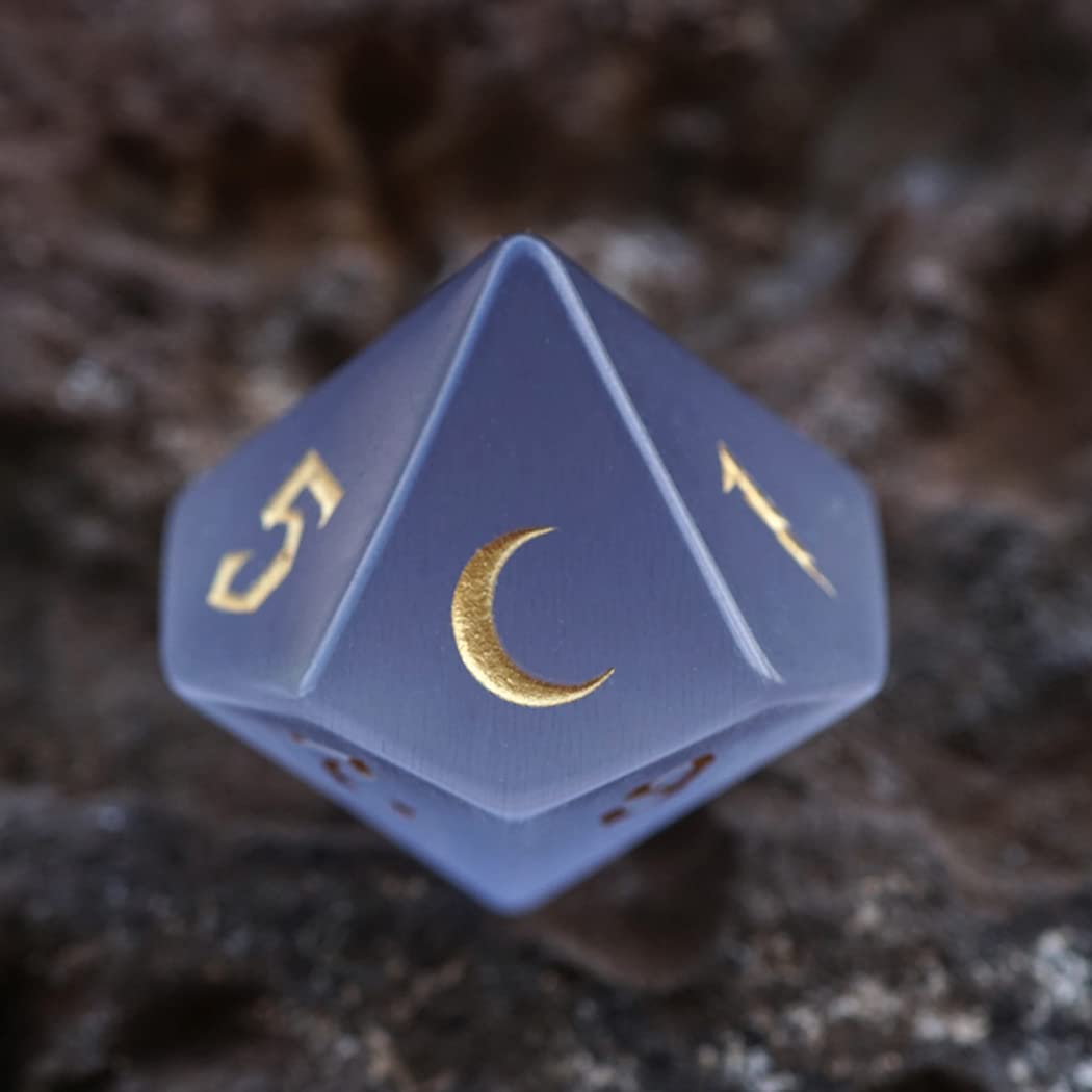 Premium 7-Piece Grey Opal D&D Dice Set for Dungeons & Dragons, TRPG, Tabletop RPG Games - Perfect for D&D Campaigns, Fantasy Roleplaying & Board Game Nights