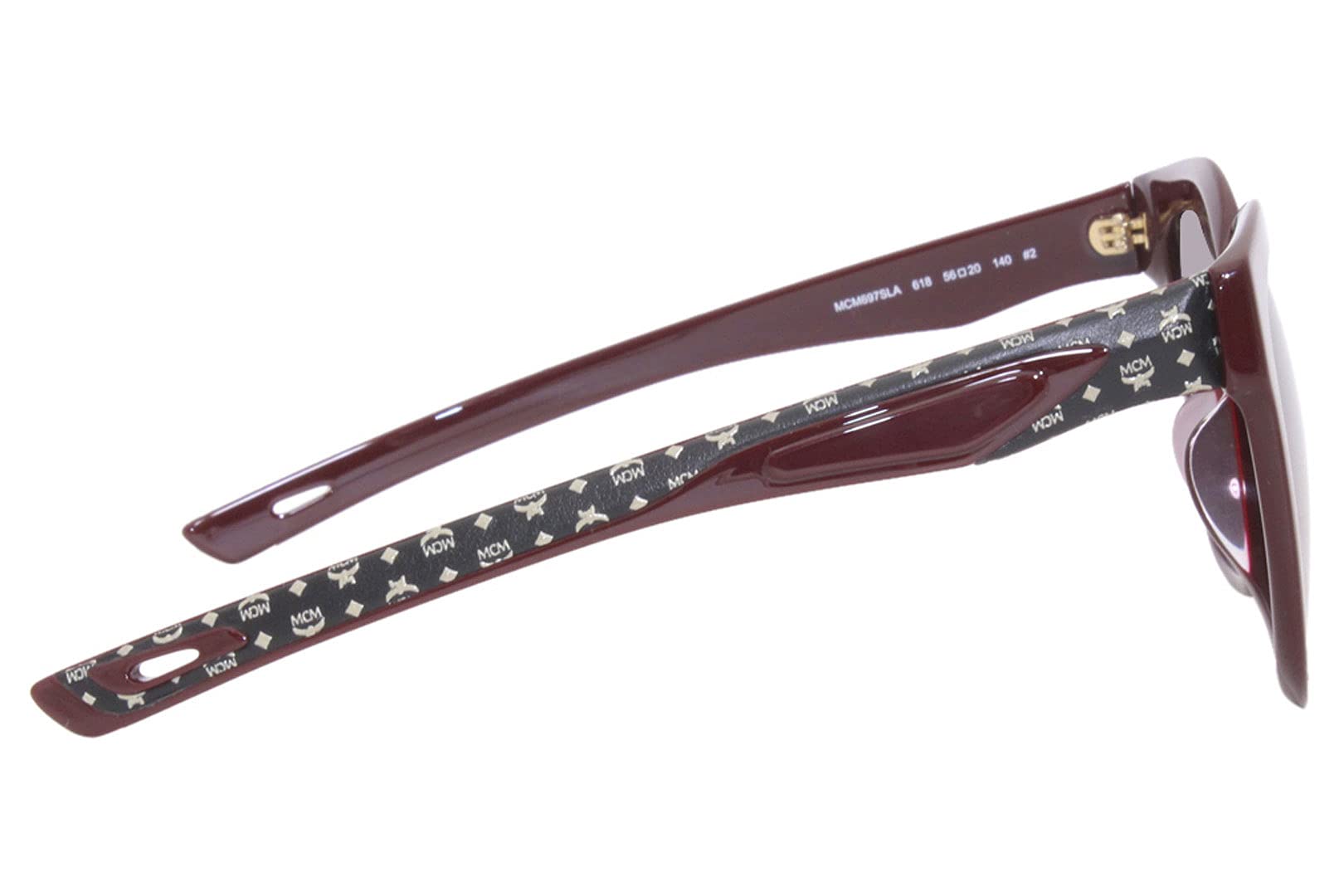 MCM 697 SLA 618 Sunglasses - Wine/Black Visetos Design - UV Protection & Polarized Lenses - Luxury Fashion Accessory for Women & Men - Perfect for Beach, Driving & Outdoor Activities
