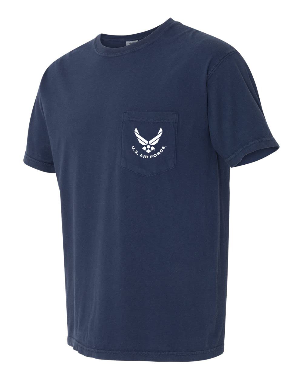 USAF US Air Force Comfort Colors Pocket T-Shirt - Military Apparel, Vintage Style, Soft Cotton Tee for Men & Women - Perfect for Casual Wear, Patriotic Events & Military Support