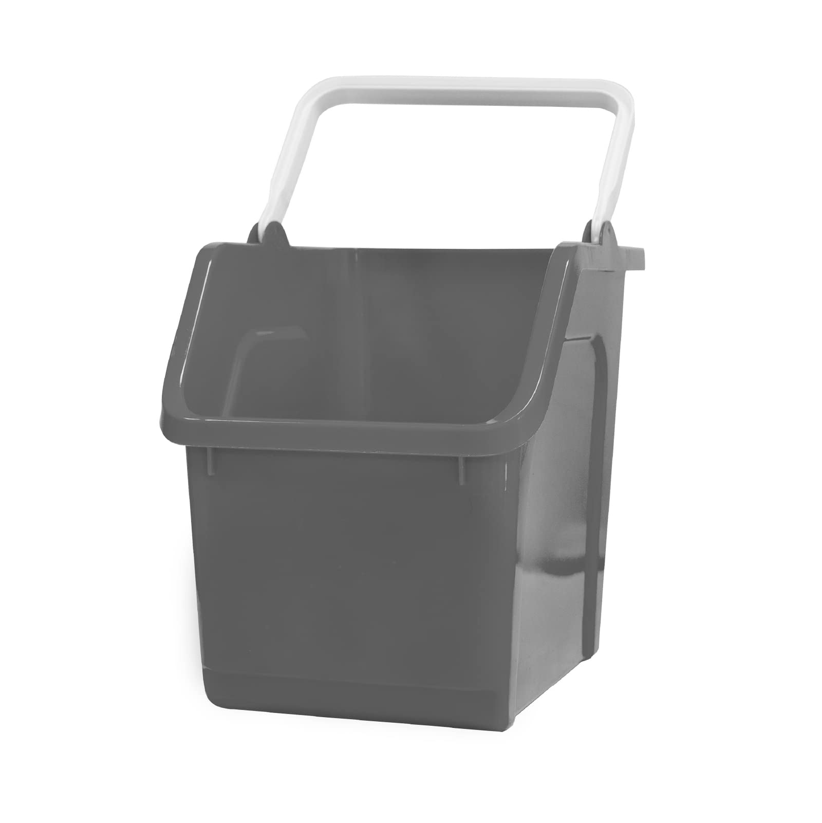 Eco-Friendly Stackable Storage Bin - 6 Gallon (25L) Handy Tote Organizer with Handle for Kitchen, Closet, Garage, Bathroom & Classroom | BPA-Free Plant-Based Storage Basket in Graphite | Perfect for Home Organization & Space Saving Solutions
