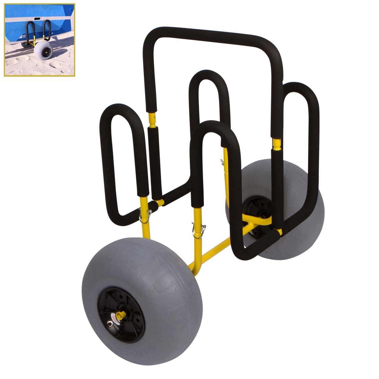 Suspenz Double-Up SUP Beach Cart with Balloon Wheels - Heavy Duty Sand Trolley for 2 Stand Up Paddle Boards & Surfboards (Model 22-9944) - Perfect for Beach, Lake, and Water Sports Gear Transport