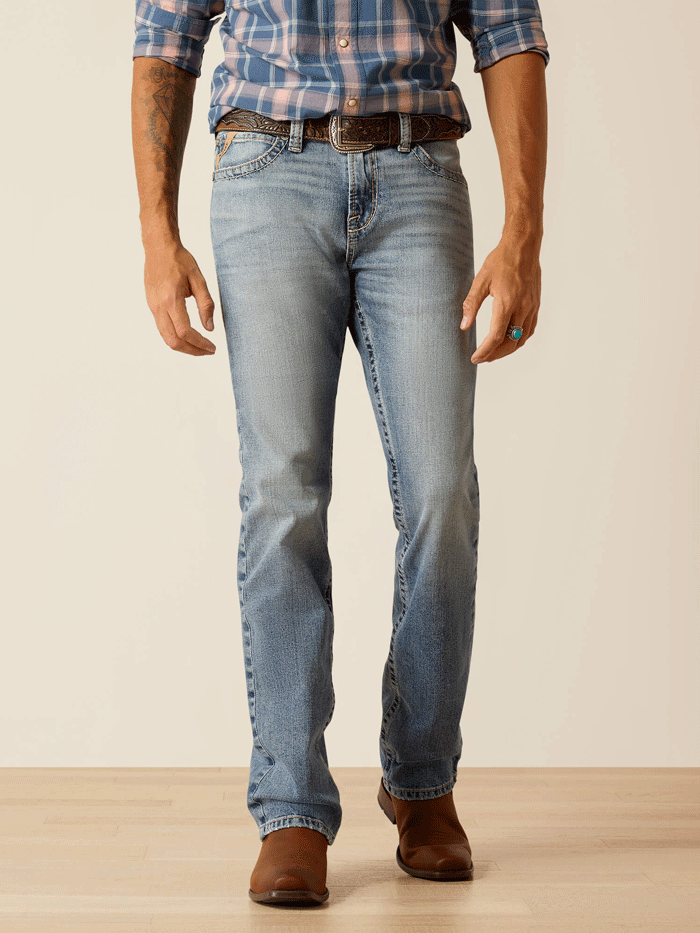 Ariat Men's M8 Modern Stretch Grizzly Slim Fit Jeans - Comfortable Denim Pants for Work, Casual Wear & Outdoor Activities