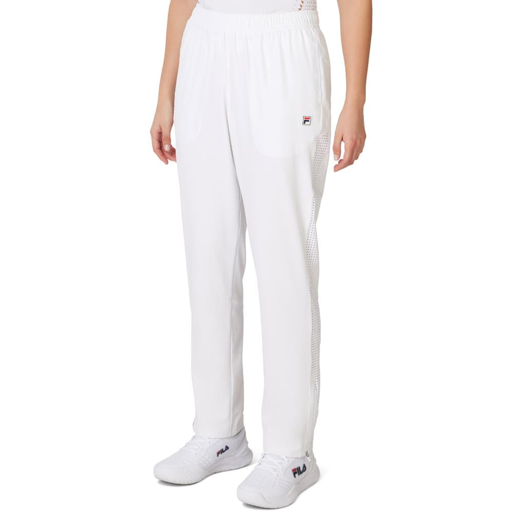Fila Women's Essential Comfort Stretch Jogger Pants - Soft Athletic Lounge Pants for Running, Yoga & Casual Wear (White)