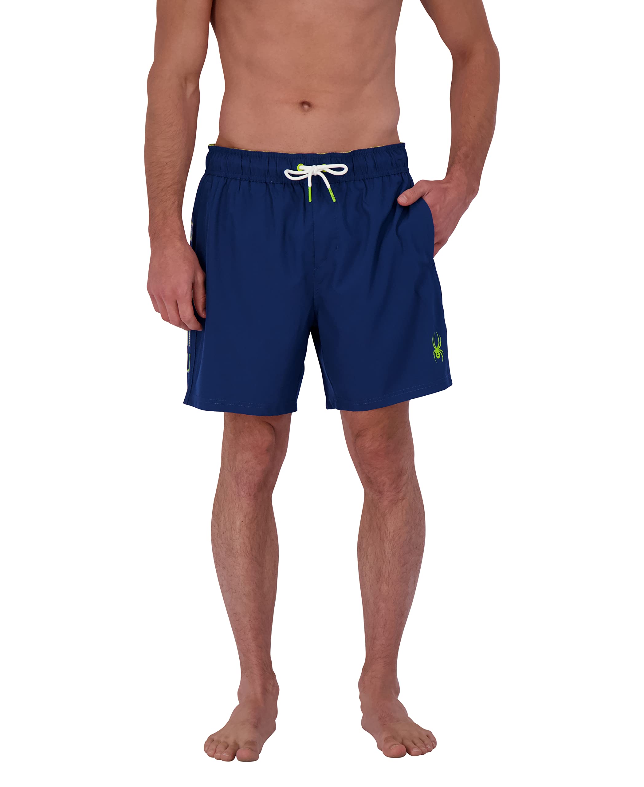 Spyder Men's Quick-Dry Stretch 7-inch Swim Trunks with UPF 50+ Sun Protection, Gym Shorts with Pockets & Mesh Liner - Perfect for Swimming, Beach, Pool & Workout