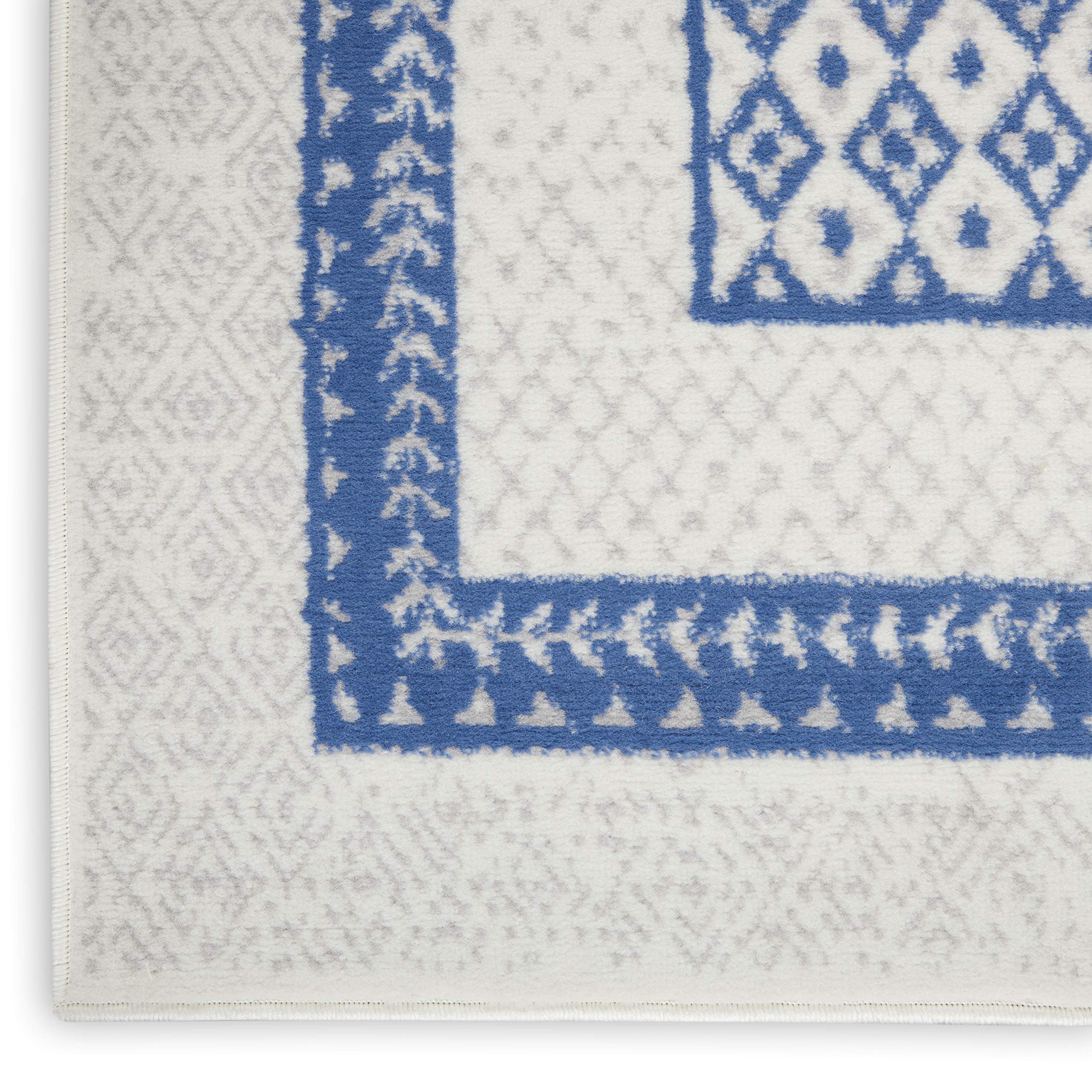 Nourison Whimsicle Geometric Ivory Blue 8'4