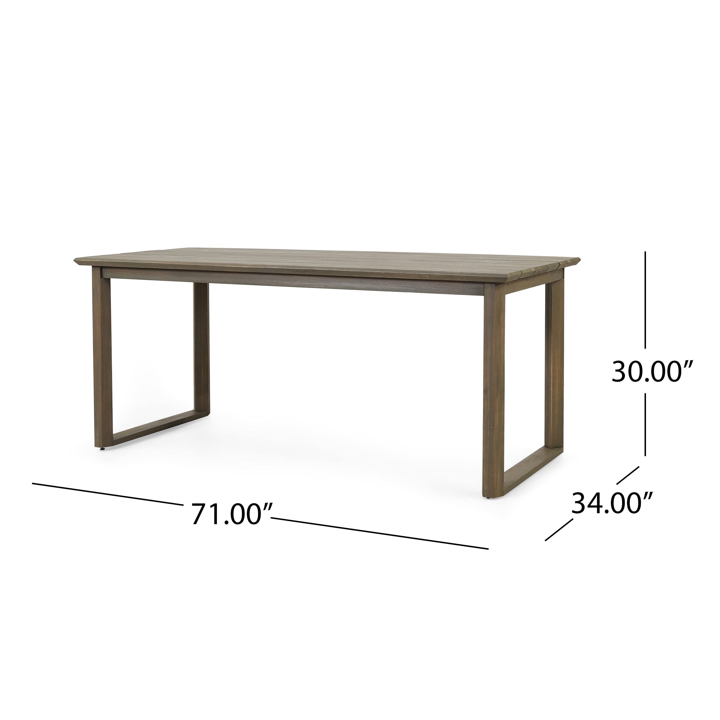 Christopher Knight Home Nibley Dining Table - Modern Gray Wooden Kitchen Table for 6, Perfect for Dining Rooms, Kitchens & Small Spaces