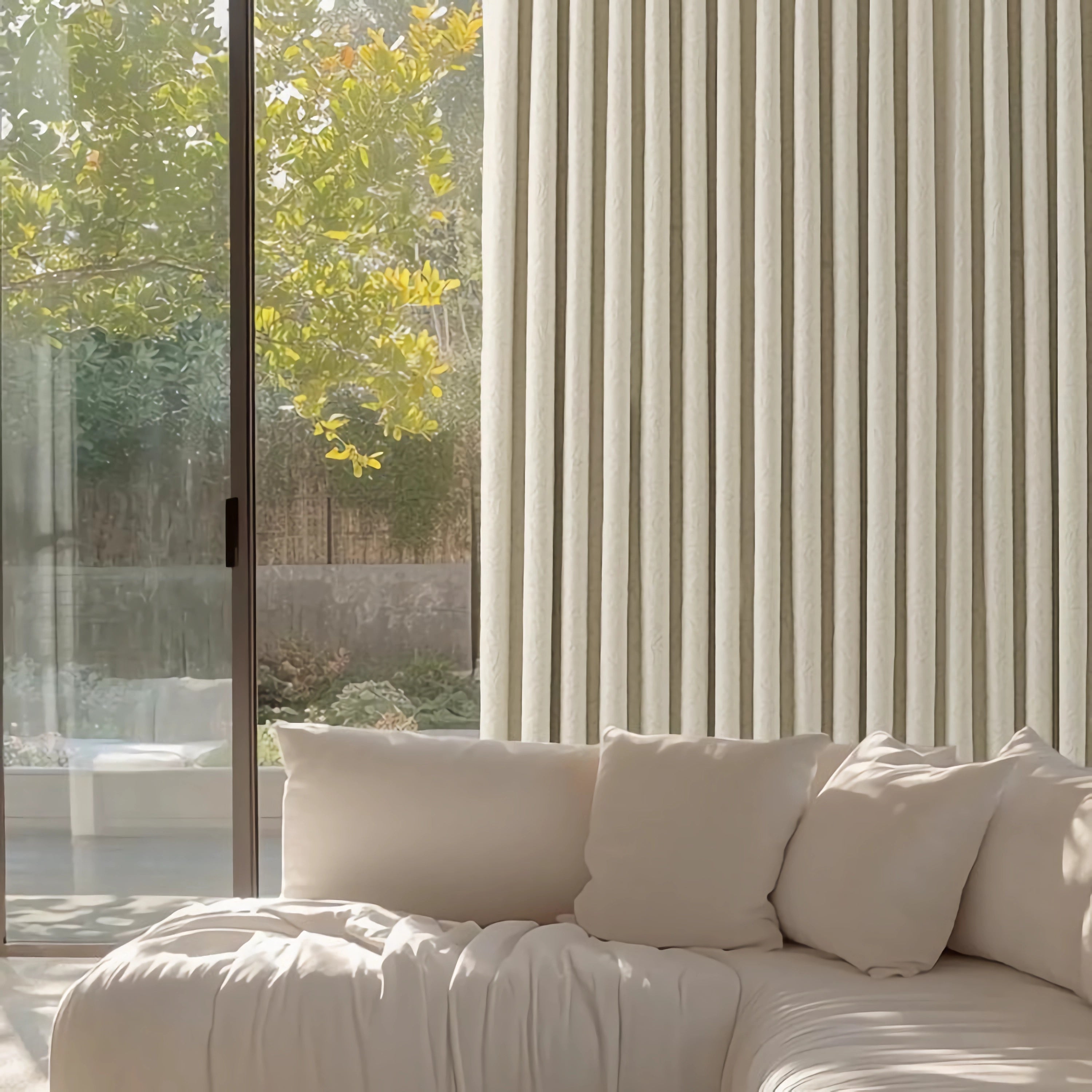 Windsor Jacquard Light Khaki Floral Blackout Curtains - Heavyweight Classic Custom Drapes for Living Room & Bedroom - Noise Reducing & Light Blocking Window Treatments