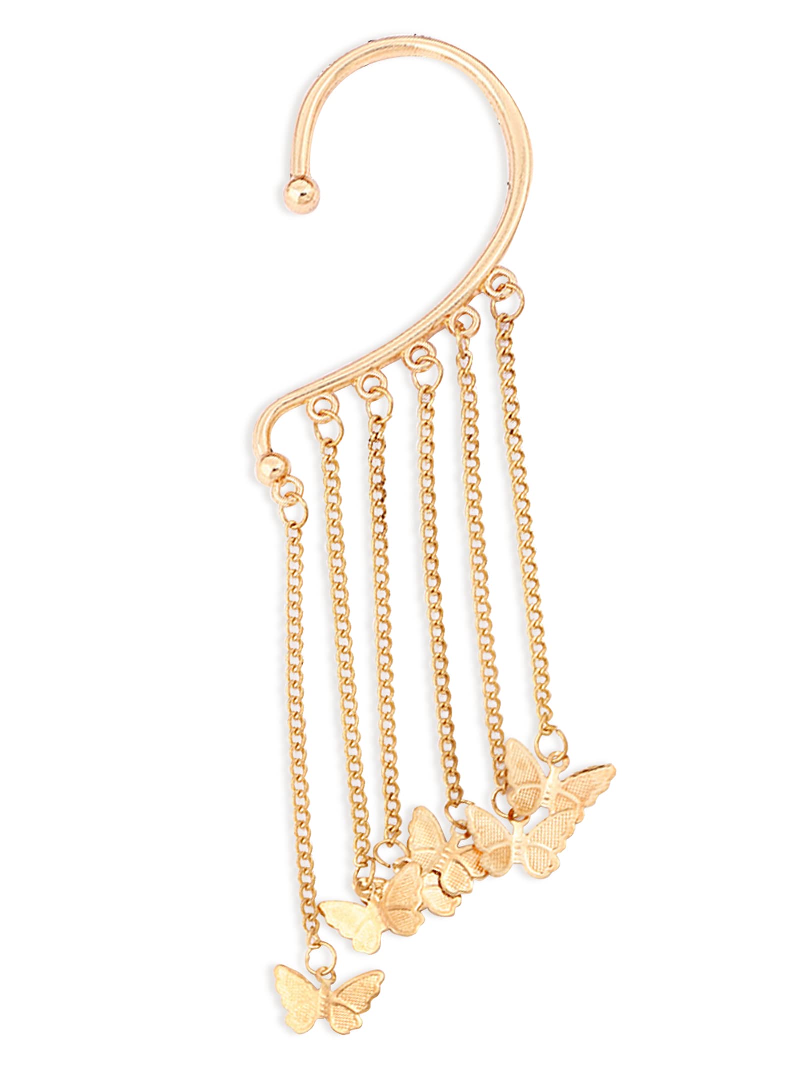 Butterfly Ear Cuff Wrap Crawler Earrings for Women & Girls - Zircon Butterfly Ear Wrap Clip-On Jewelry - No Piercing Required - Perfect for Parties, Weddings & Everyday Wear