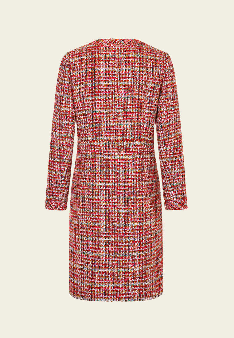 Elegant Bead Detail Midi Coat with Concealed Fastening - Perfect for Office Wear, Evening Events & Fall Fashion