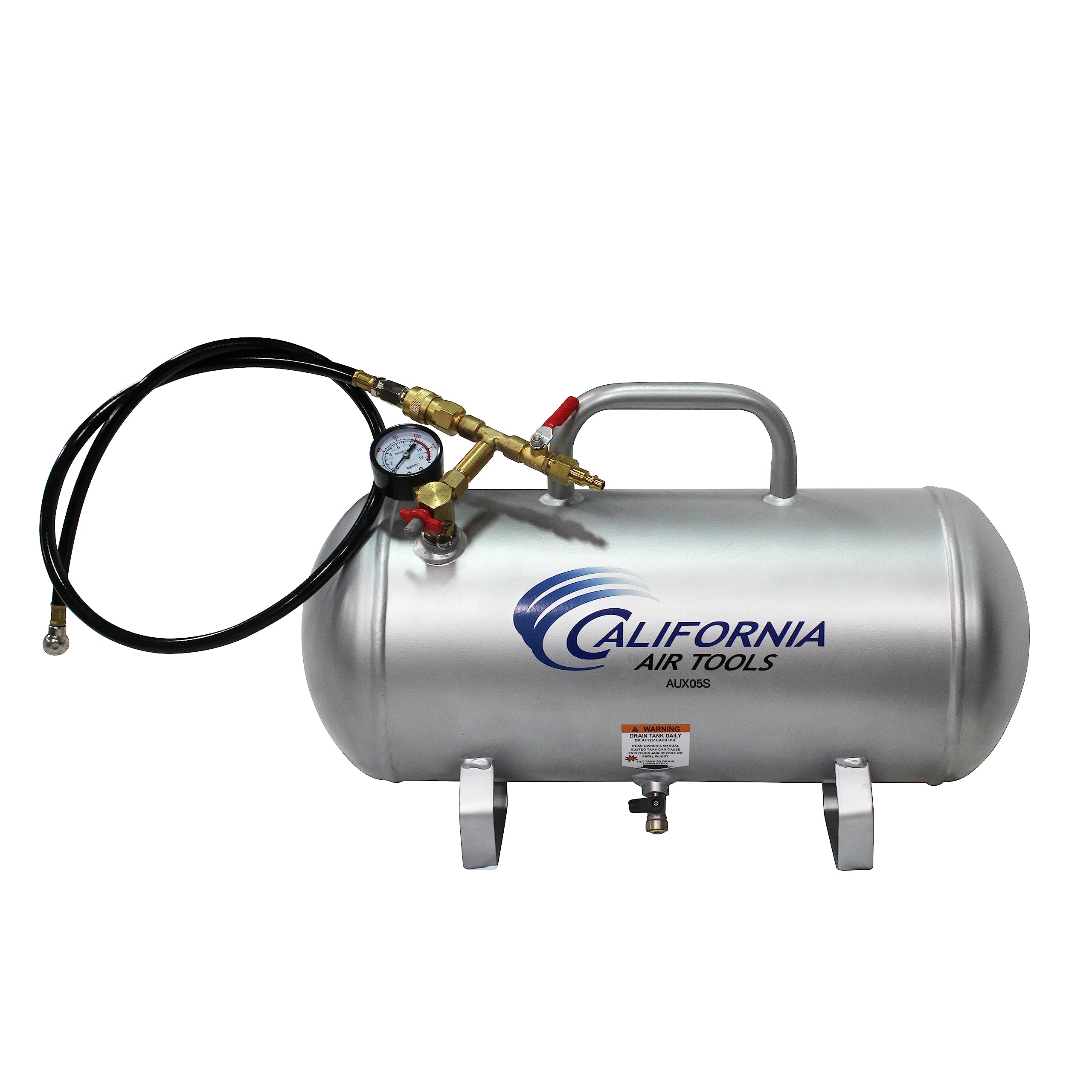AUX05S Portable 5 Gallon Steel Air Tank - Compact & Durable for Car Tires, Bikes, Inflatables - Perfect for Roadside Emergencies, Camping & DIY Projects