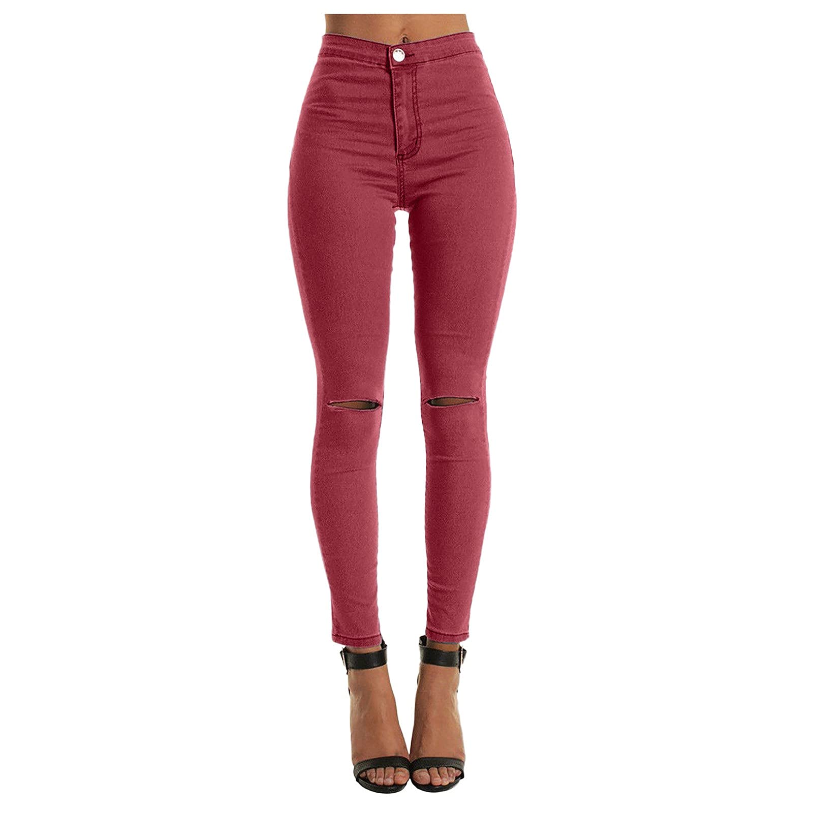 Stretchy Skinny Jeans for Women - Mid-Rise Soft Denim Leggings with Pockets - Black Slim Fit Jeans - Perfect for Work, Casual Wear & Night Out
