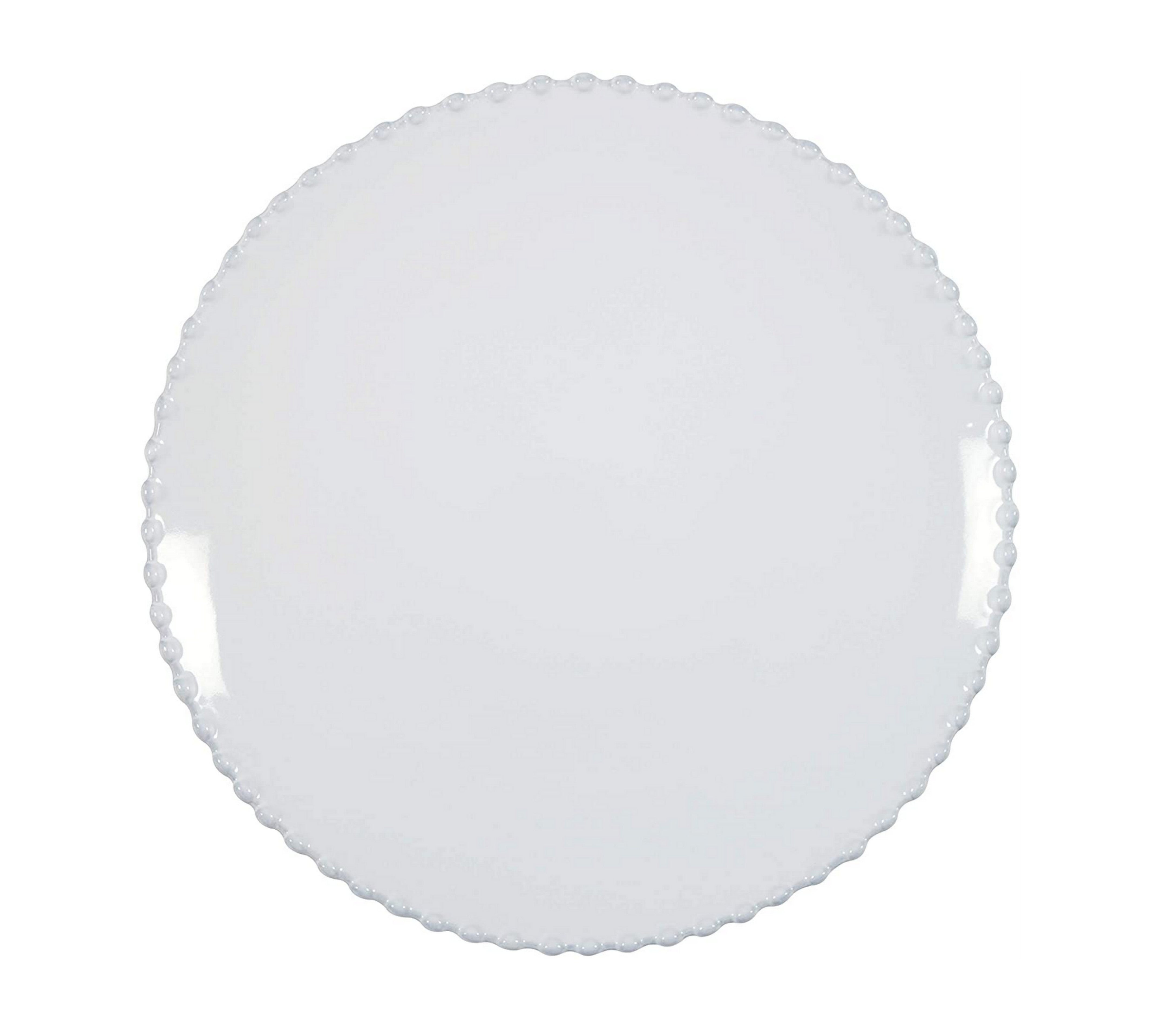COSTA NOVA Stoneware Ceramic Dinner Plate - 11.25 Inch White Pearl Collection Dish for Everyday Dining & Entertaining