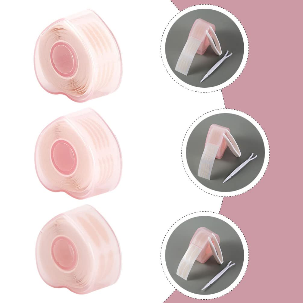FOMIYES 3 Rolls Double Eyelid Stickers - Invisible Fiber Eyelid Tape, Double Sided Sticky Eye Strips for Asian Monolid & Hooded Eyes | Perfect for Makeup, Cosplay & Everyday Natural Look
