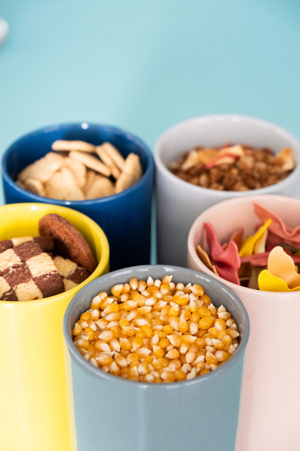Waggo Simple Solid Ceramic Cookie Jar & Pet Treat Storage - Airtight Modern Kitchen Canister with Lid for Cookies, Snacks, Dog Treats - Perfect for Pantry Organization & Countertop Display (Cloud Design)