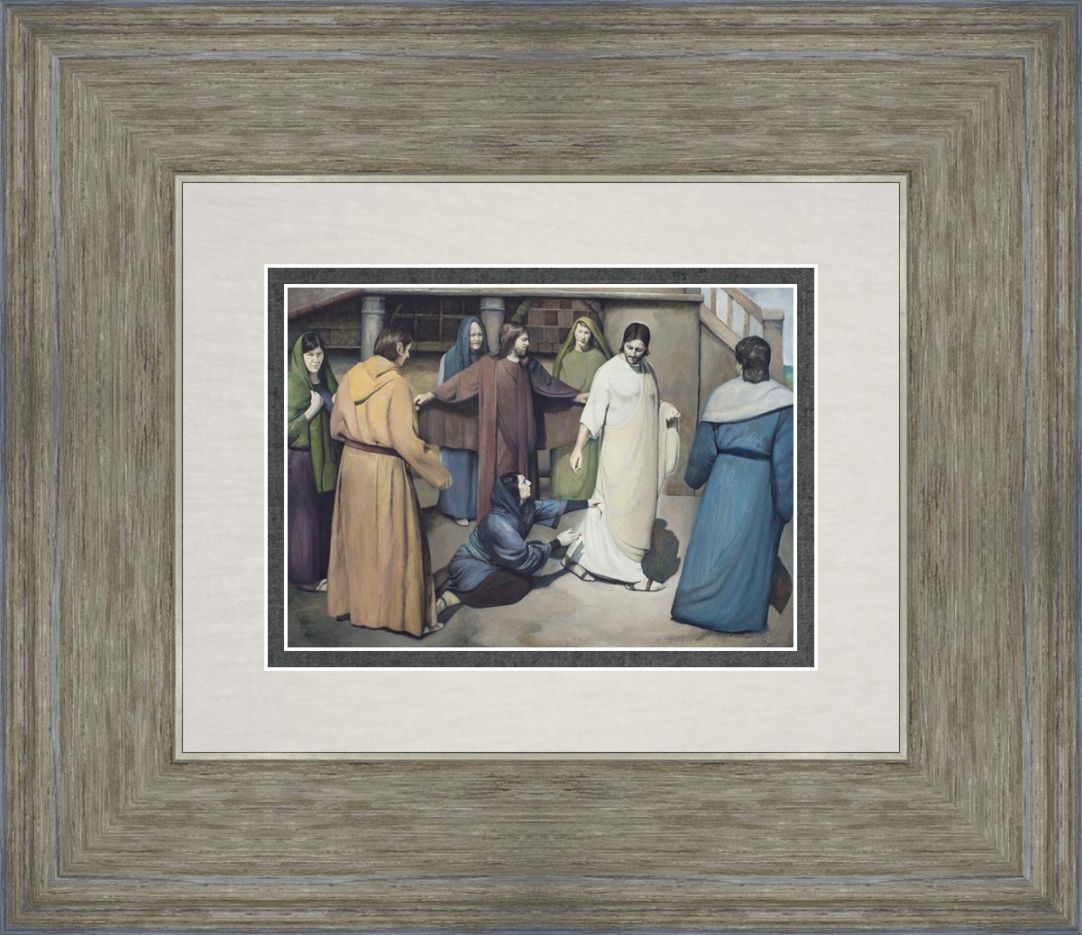 Jesus Healed the Woman Who Touched His Garment - Bible Story Scripture Christian Faith Wall Art for Home Church Decor