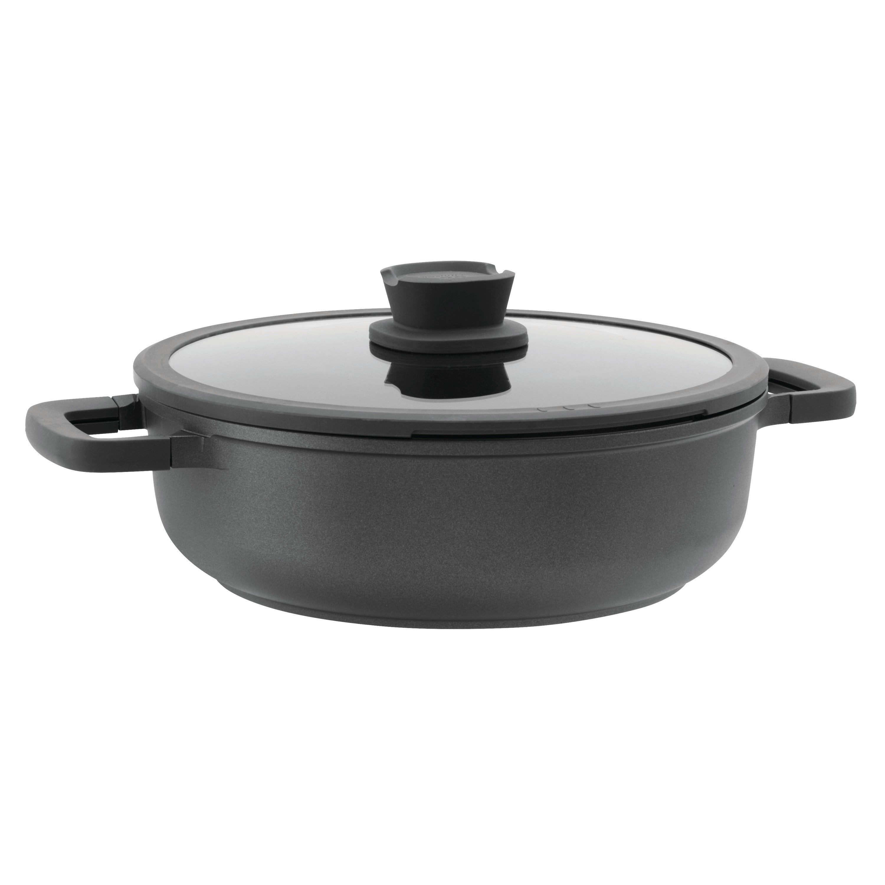 BergHOFF Stone 11 Nonstick Saute Pan with Glass Lid - 5 Quart Ceramic Cookware for Healthy Cooking | Perfect for Sautéing, Frying & Simmering | Stovetop & Oven Safe up to 500°F