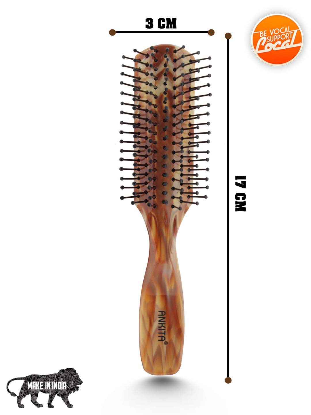 ANKITA All-Purpose Hair Brush with Soft Nylon Bristles - Detangling & Styling Brush for Women & Men - Perfect for Wet/Dry Hair, Home & Travel Use