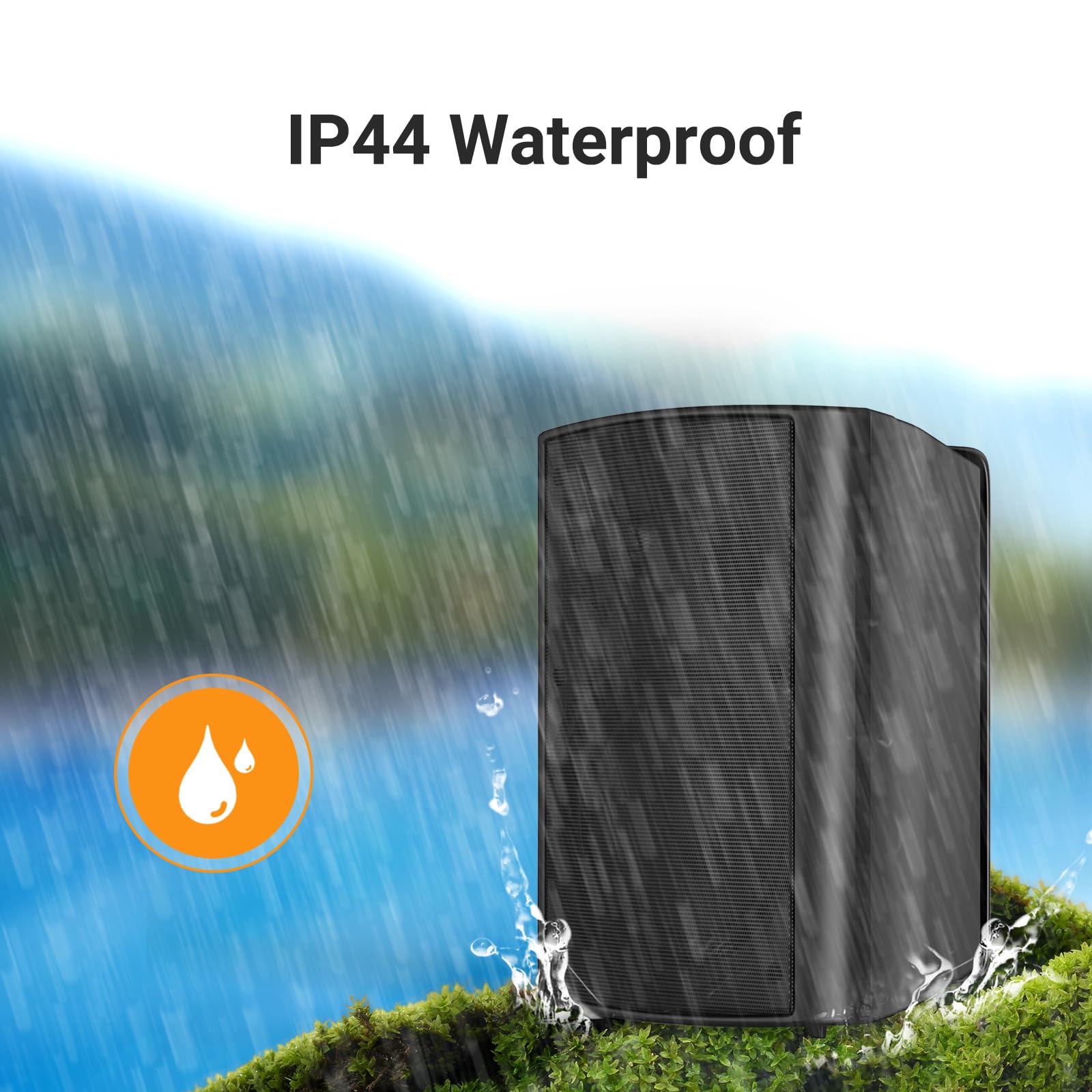 STUDIOFINIX 6.5 Inch 400W Waterproof Outdoor Speakers - Wall Mount Wired Passive Speakers for Patio, Poolside, Porch, Covered Deck & Indoor Use (Black) | Perfect for Backyard Parties, Home Theater & Outdoor Entertainment