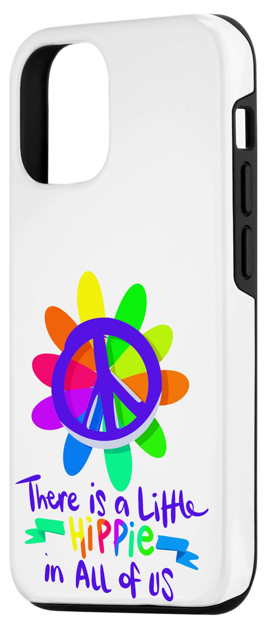 Hippie Peace Sign iPhone 12/12 Pro Case - Cute Graphic Design Protective Cover for Everyday Use & Festival Style