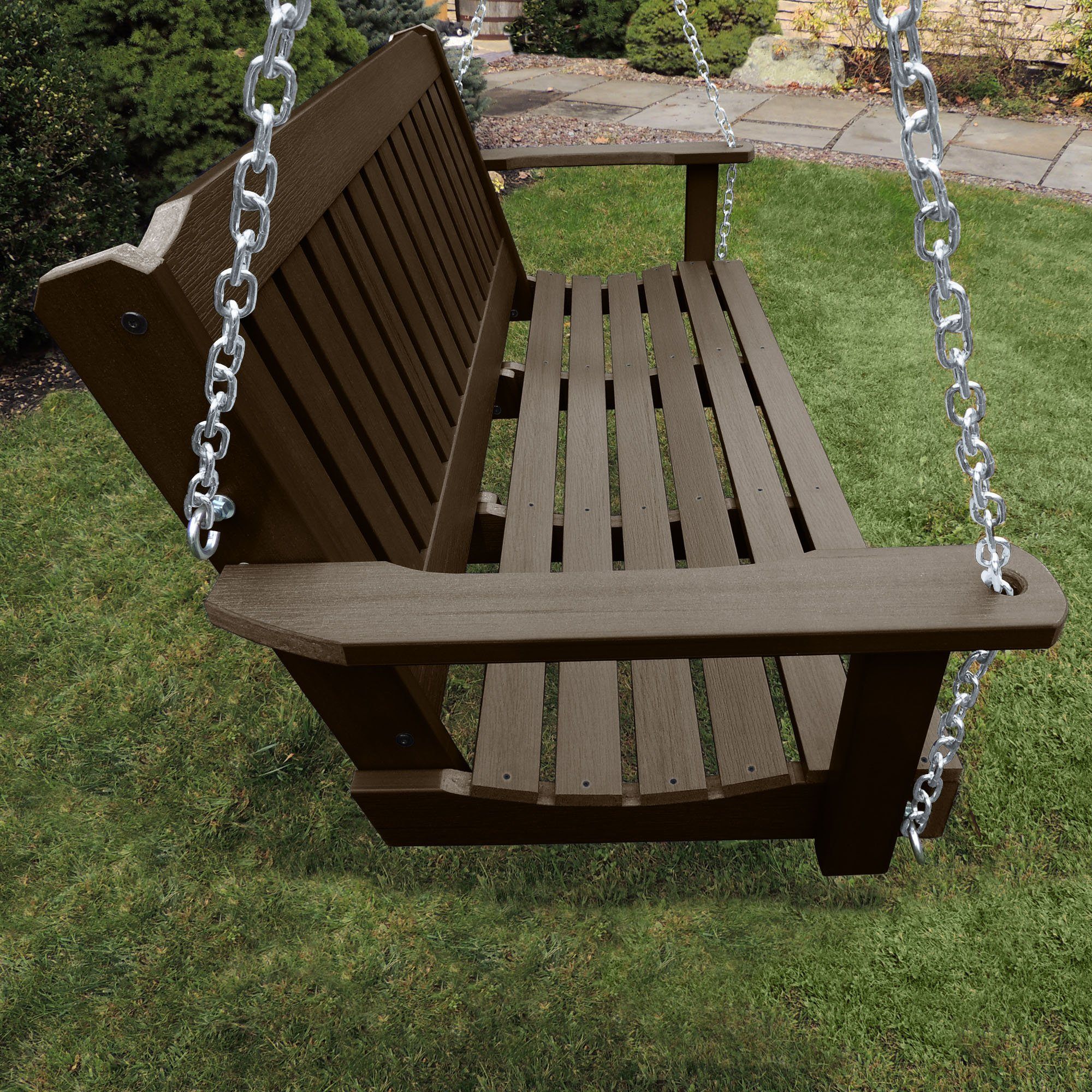 5ft Lehigh Porch Swing - Heavy Duty Outdoor Hanging Bench for Garden, Patio, Deck - Perfect for Relaxing & Lounging in Backyard, Front Porch or Balcony