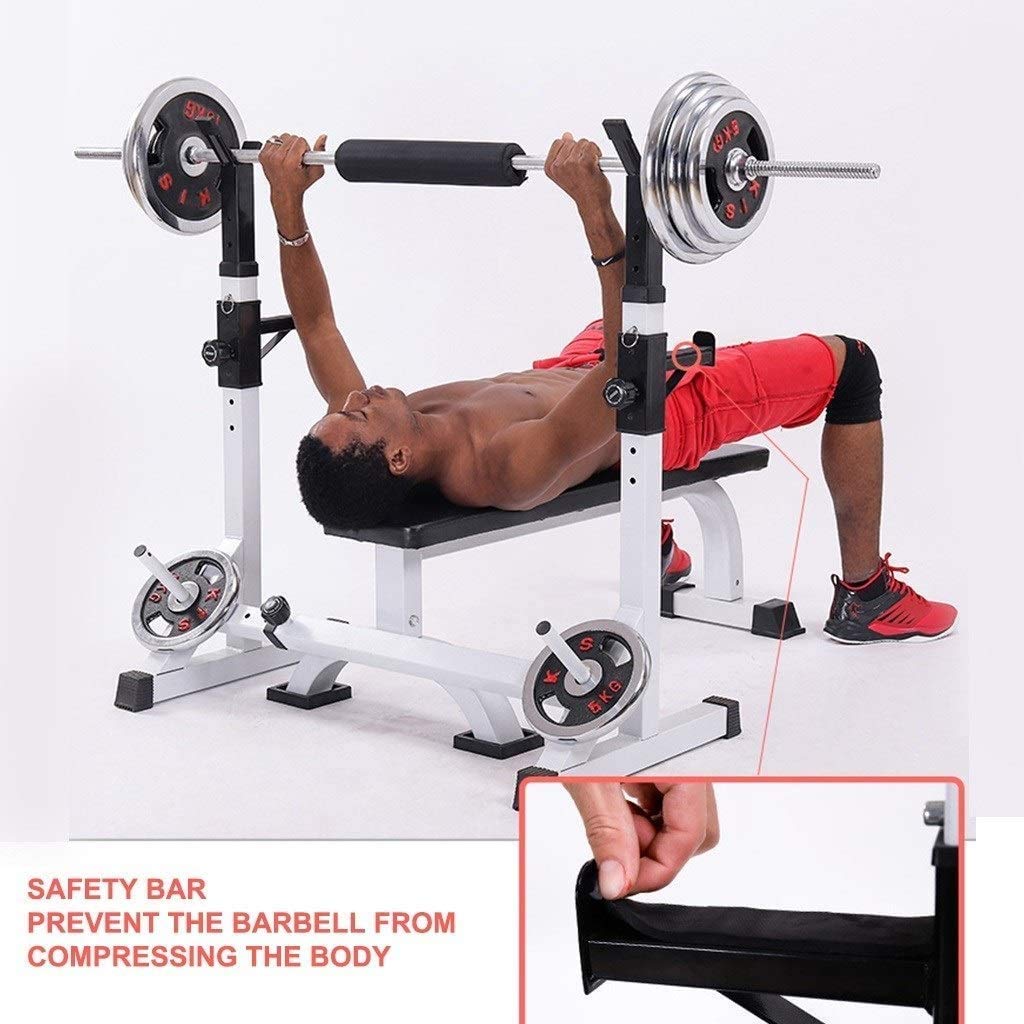 **Adjustable Weight Bench for Home Gym - Heavy Duty Bench Press & Squat Rack with Barbell Holder - Perfect for Strength Training, Bodybuilding & Fitness Workouts**    *(Use Case: Ideal for home workouts, strength training, bodybuilding, and full-body fitness routines. Perfect for bench press, squats, and weightlifting exercises.)*