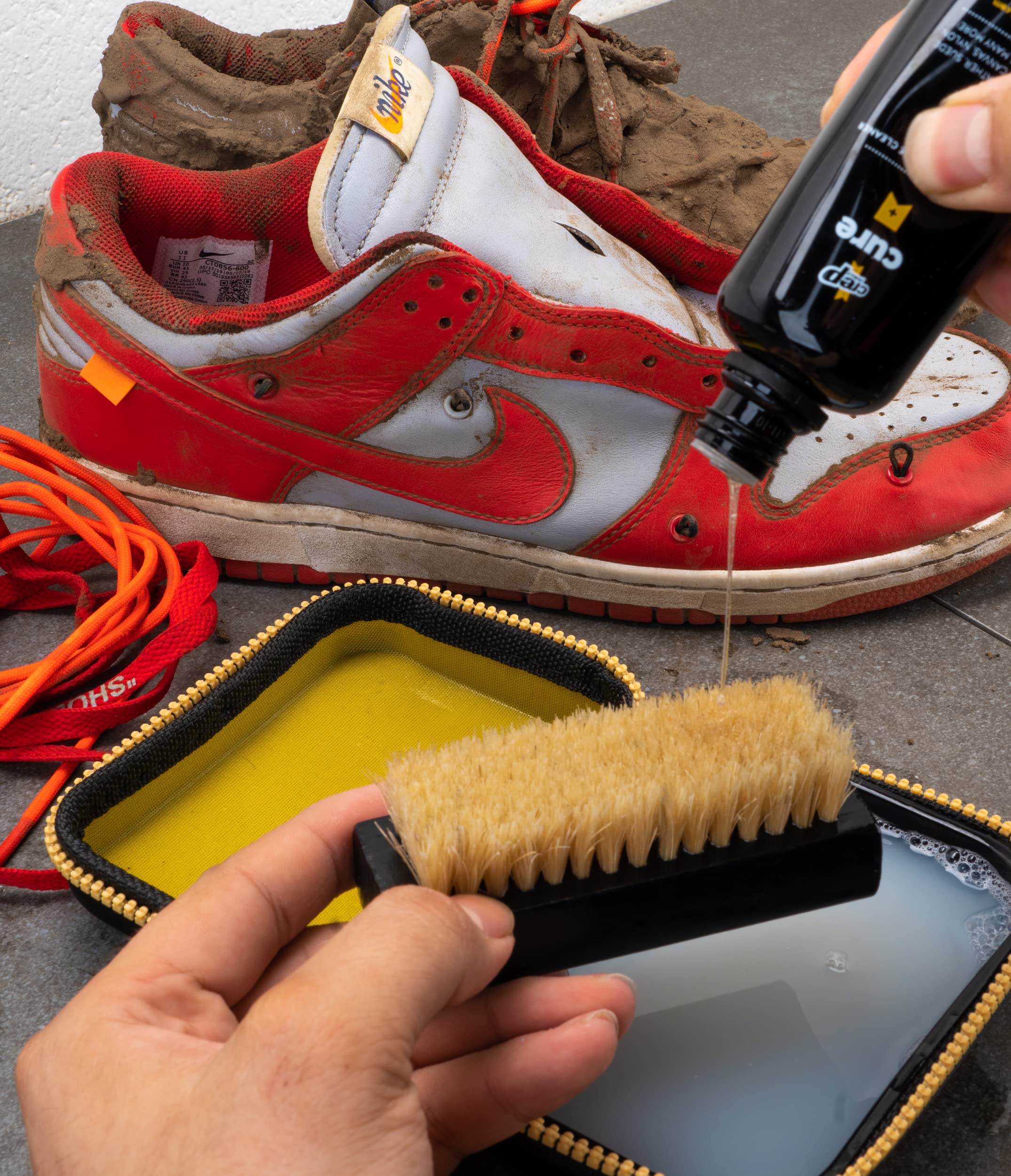Crep Protect Cure Ultimate Shoe Cleaning Kit - Travel Size Shoe Care Set for Sneakers & Leather Shoes | Perfect for Gym, Travel & Daily Shoe Maintenance