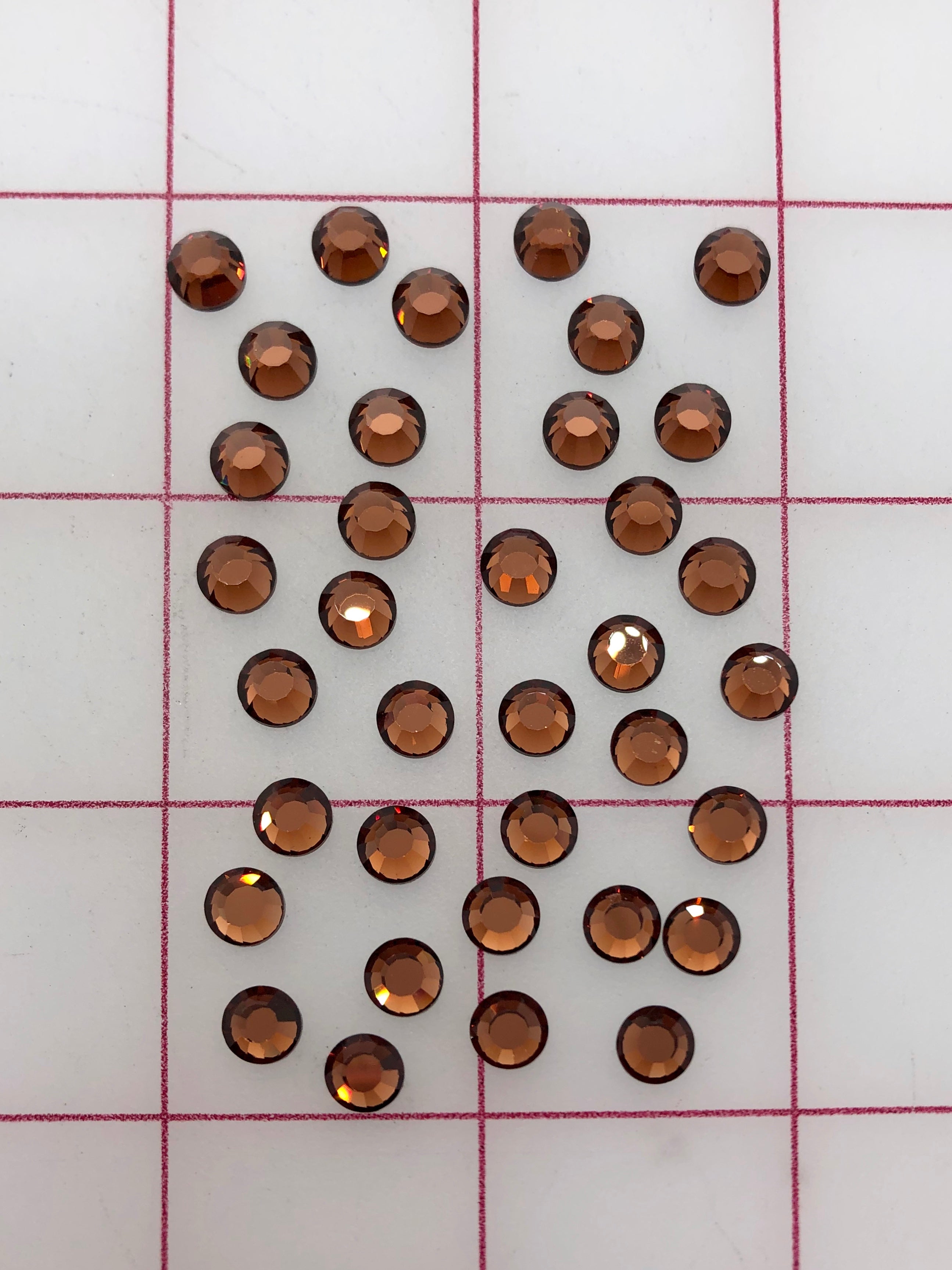30ss Flat Back Swarovski Smoked Topaz Rhinestones - 36 Pack for DIY Jewelry, Nail Art, and Craft Projects