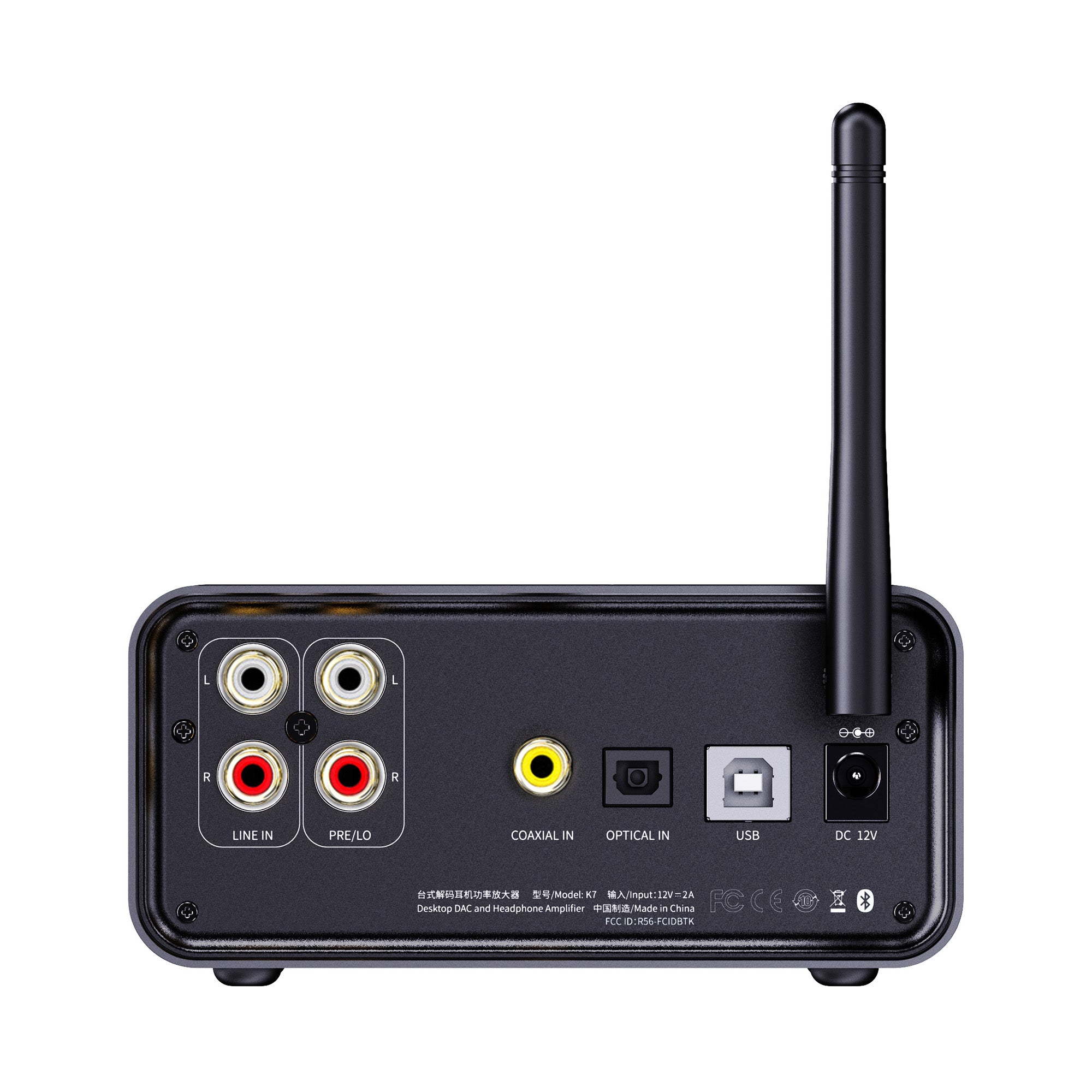 FiiO K7 BT Bluetooth DAC & Headphone Amplifier - High Resolution Audio for Home, Office, and Studio Use