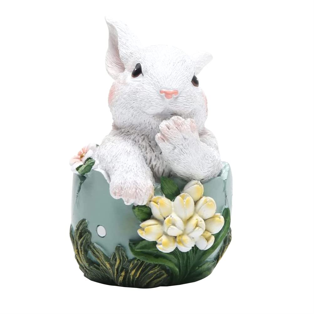 LUOZZY Easter Bunny Figurines with Basket Eggs - Spring Home Decor for Easter, Garden, Lawn, Yard & Table | Perfect for Easter Celebrations, Spring Parties & Seasonal Home Decoration