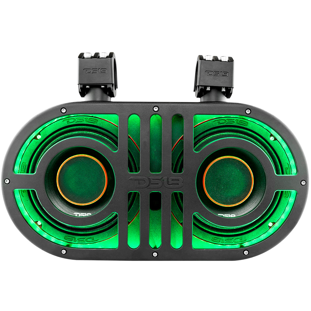 Dual 8 Marine and Powersports PRO Roll Cage Sound Bar System with Built-in LED RGB Lights - 500 Watts RMS (Includes 2 x PRO HY8.4B) - Perfect for Boats, ATVs, UTVs & Off-Road Vehicles