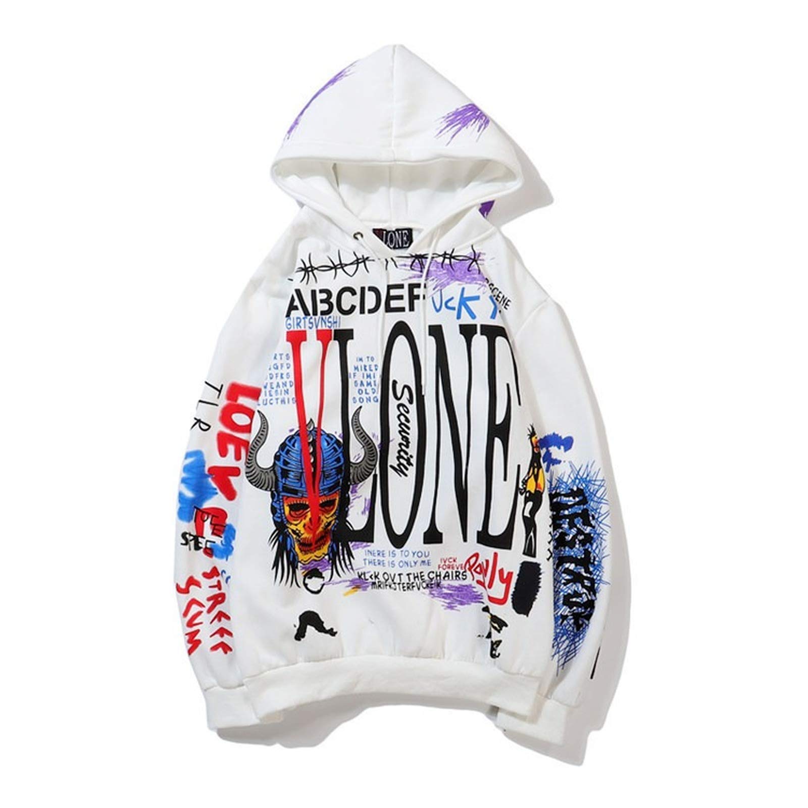 Big V Hoodie Graffiti Long Sleeve Hip-Hop Sweatshirt - Pullover Hooded Sweater for Men & Women | Streetwear Fashion, Casual Wear, Urban Style for Daily Outfits & Hip-Hop Events