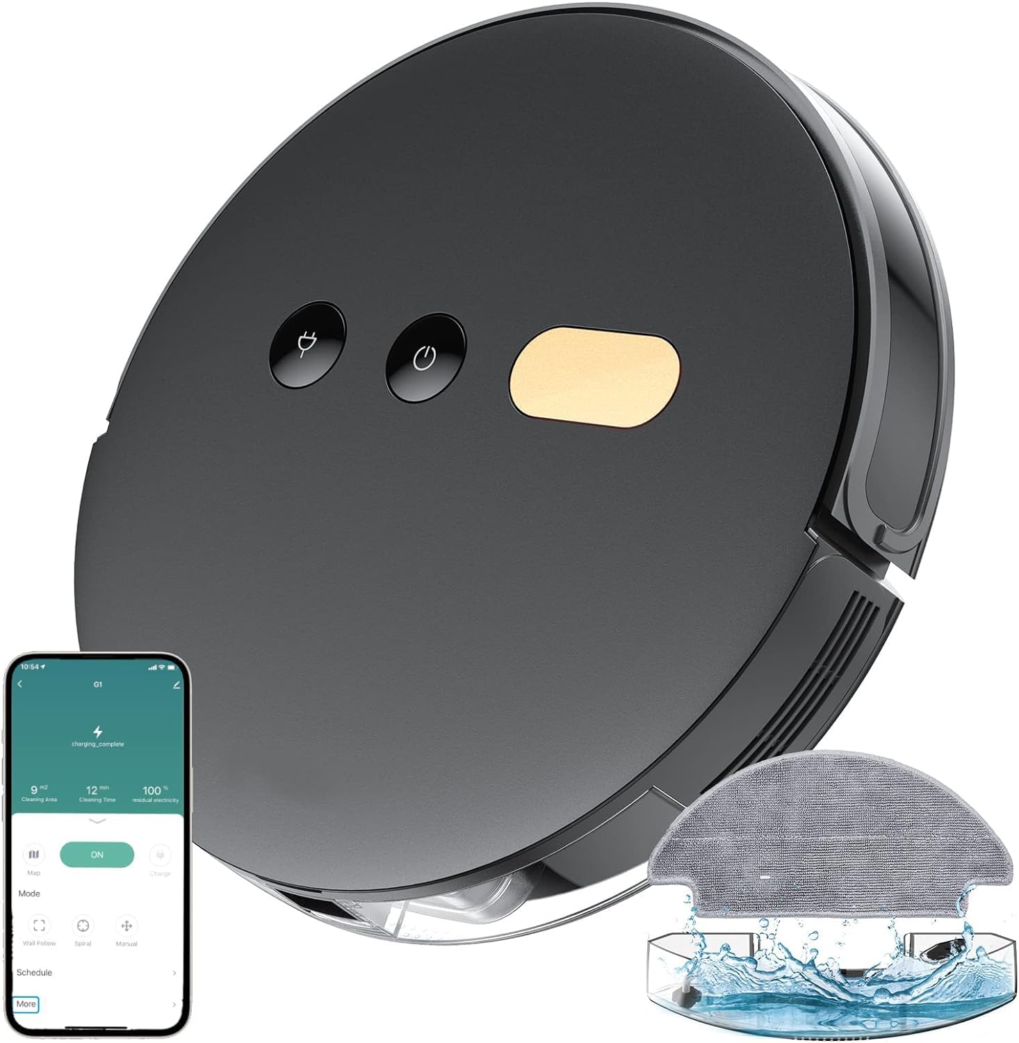 2-in-1 Robot Vacuum and Mop Combo with 8000Pa Super Suction - Smart WiFi/Alexa Controlled Robotic Vacuum Cleaner with Self-Charging, Multi-Floor Mapping & Air Aromatherapy - Perfect for Pet Hair, Carpets & Hardwood Floors Cleaning in Homes & Apartments