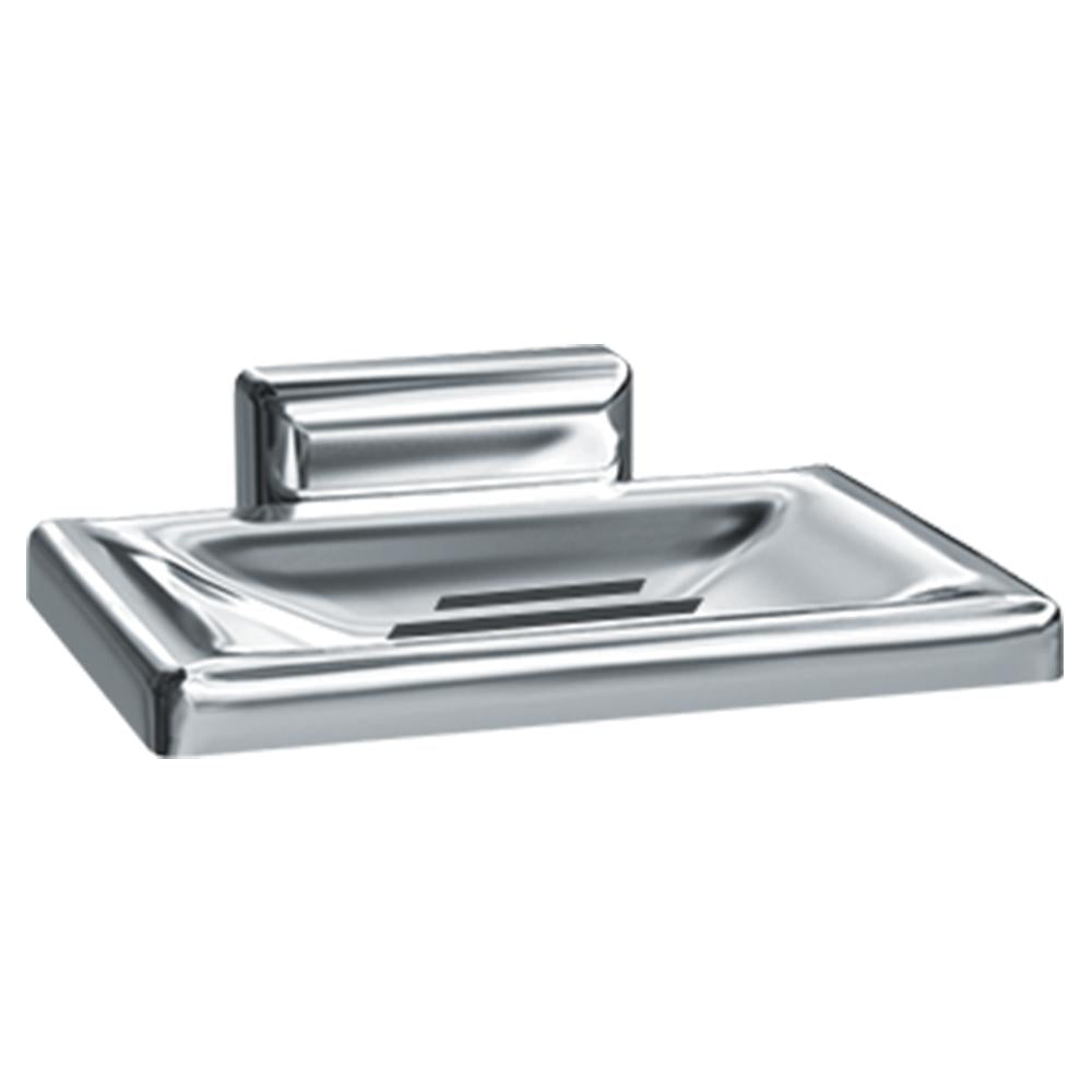 ASI 0720 Z Soap Dish with Drain Hole - Zamac Surface Mounted Chrome Bathroom Accessory for Shower, Sink, and Bathtub Organization