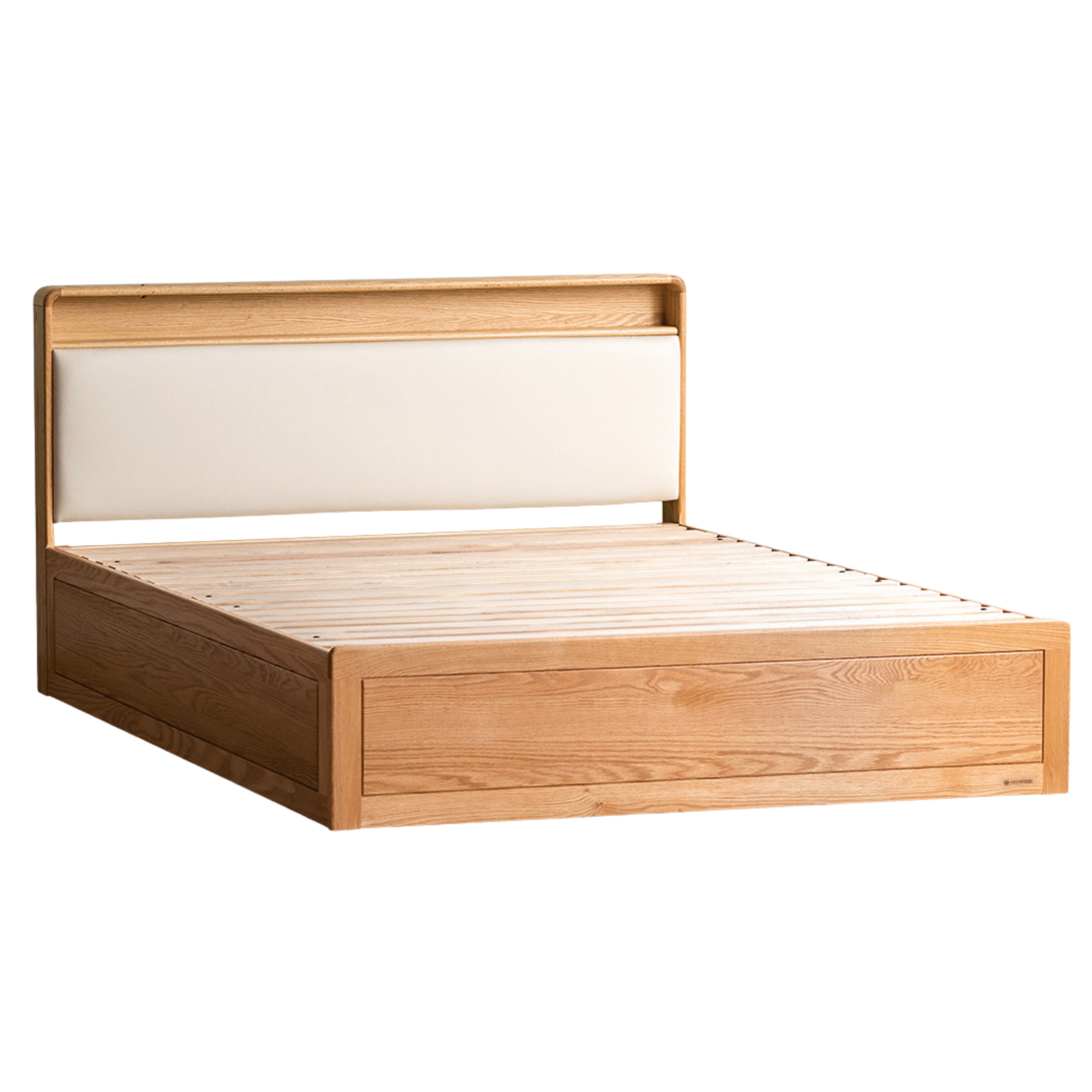 Natural wood color Oak Children's box bed (with bottom board)