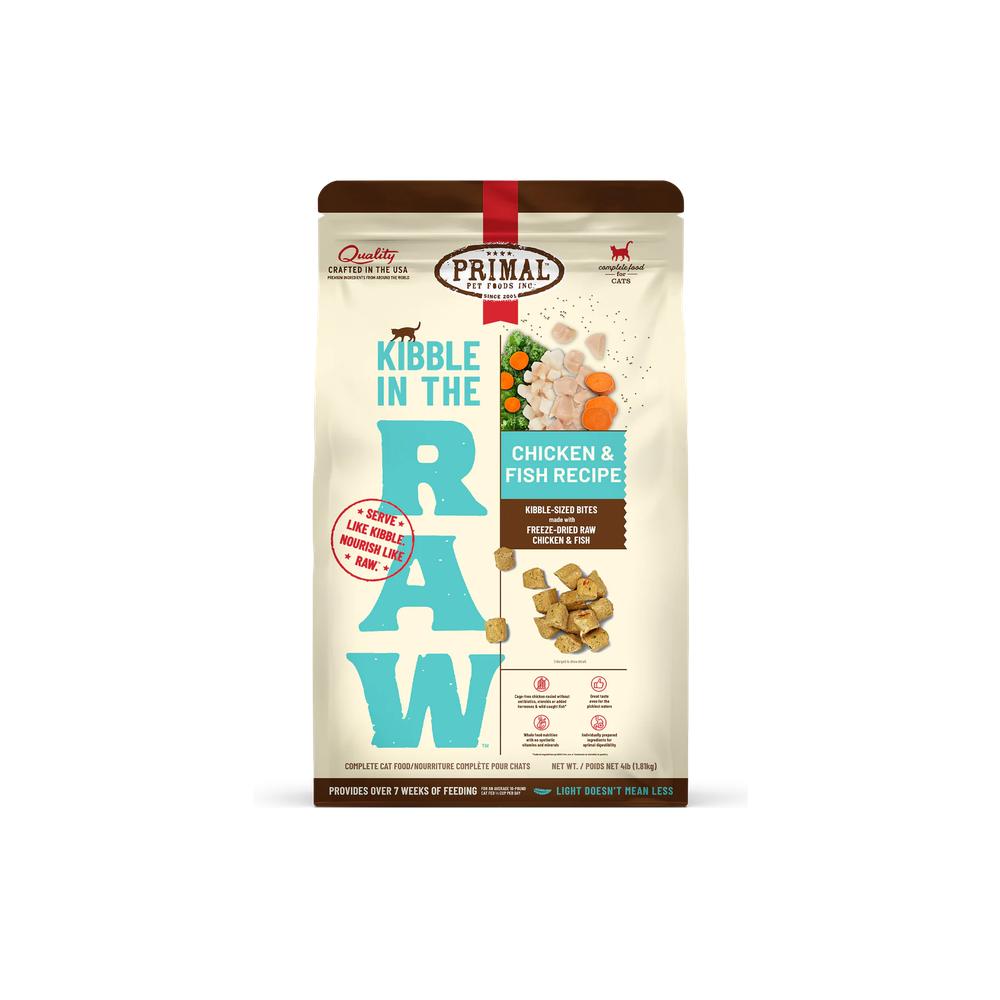 Kibble In The Raw Freeze Dried Chicken & Fish Cat Food - High Protein Grain-Free Cat Kibble for Indoor & Outdoor Cats | Perfect for Travel & Mealtime