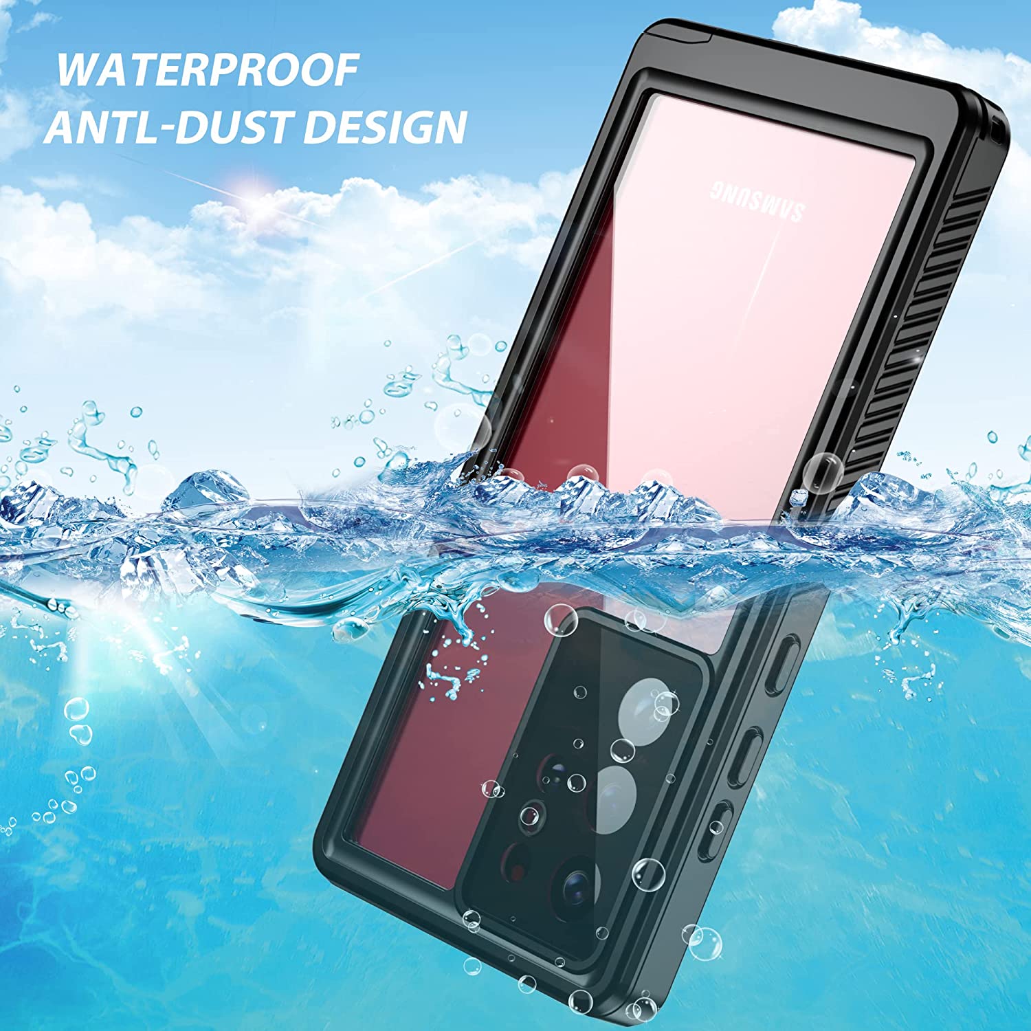 Samsung Galaxy S22 Ultra Waterproof Case - IP68 Certified Shockproof Protective Cover for Swimming, Snorkeling & Outdoor Activities