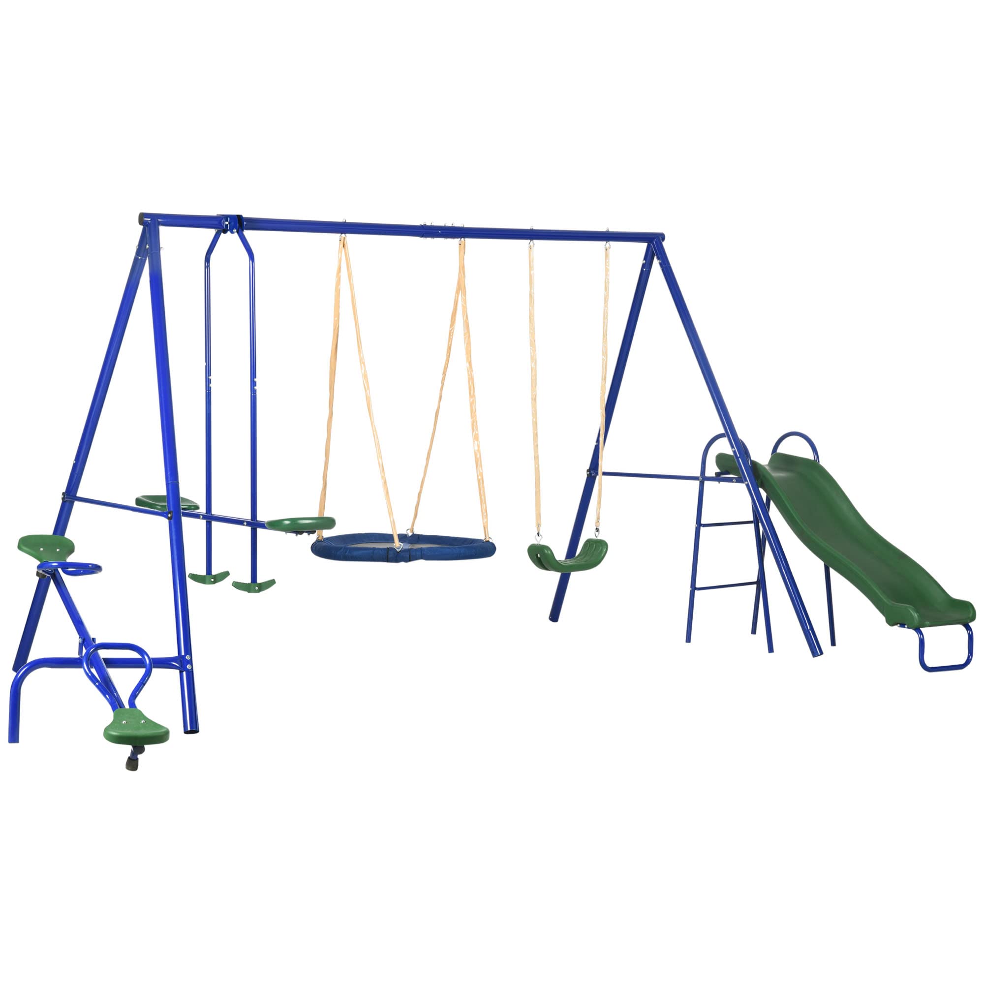 Outsunny 5-in-1 Heavy Duty A-Frame Swing Set for Kids - 29.5