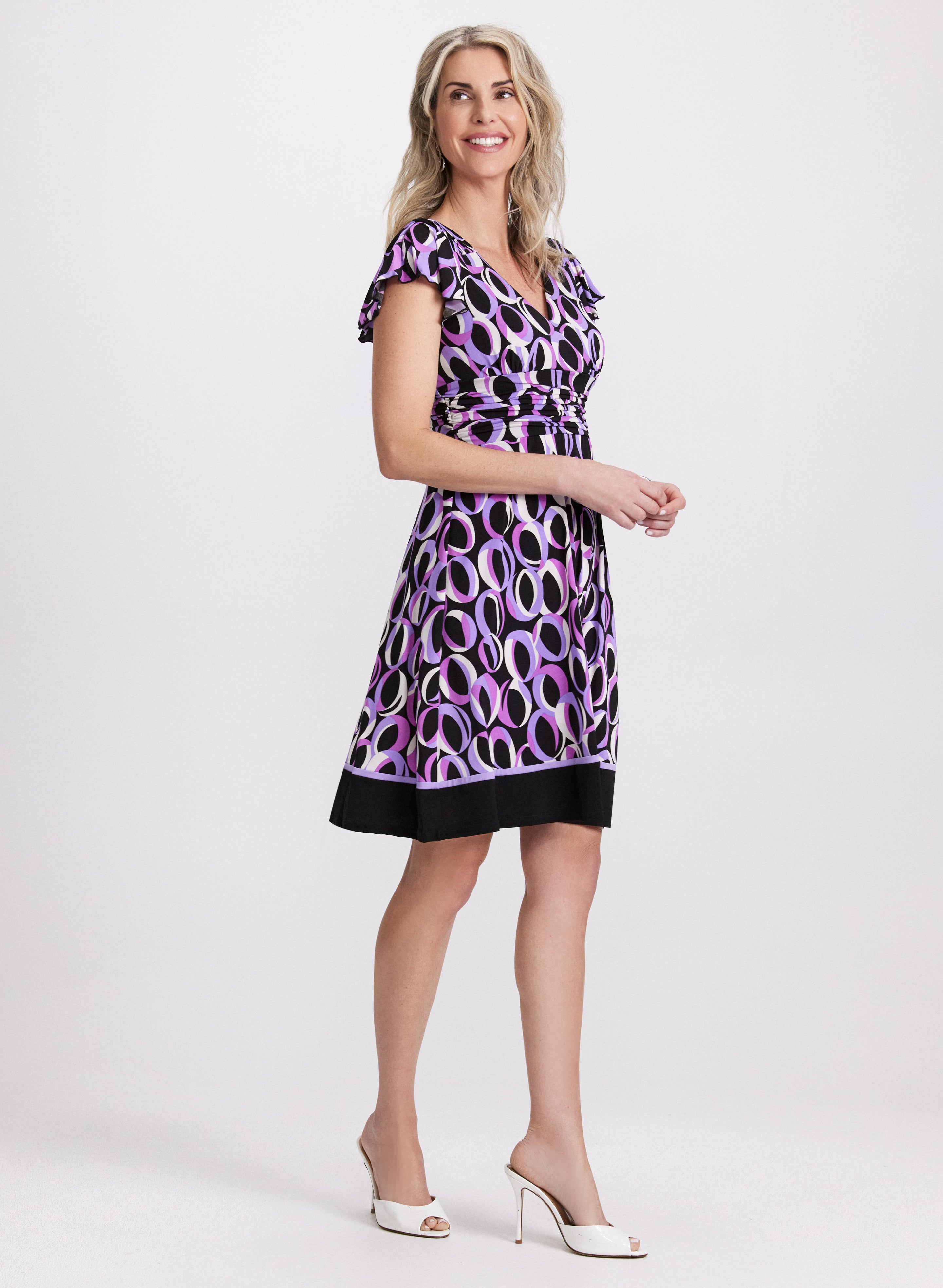 Stylish Circle Print Dress for Women - Floral Summer Dress for Casual Outings & Beach Vacations