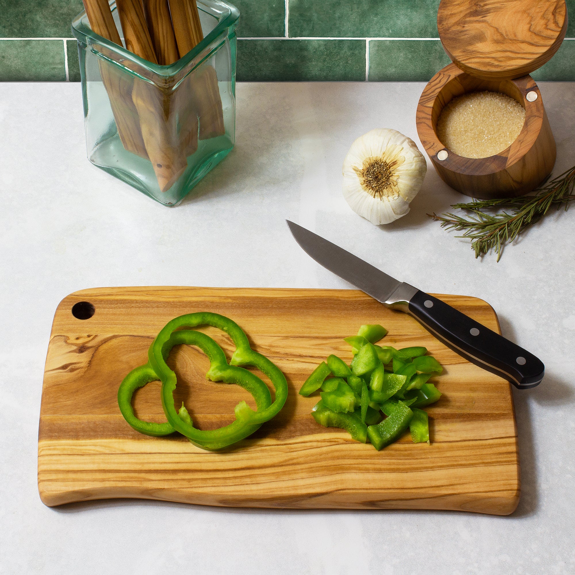 Premium Olive Wood Cutting Board & Serving Tray - Handcrafted Natural Wood Charcuterie Board for Cheese, Bread & Appetizers - Perfect for Kitchen, Dining & Entertaining Gifts